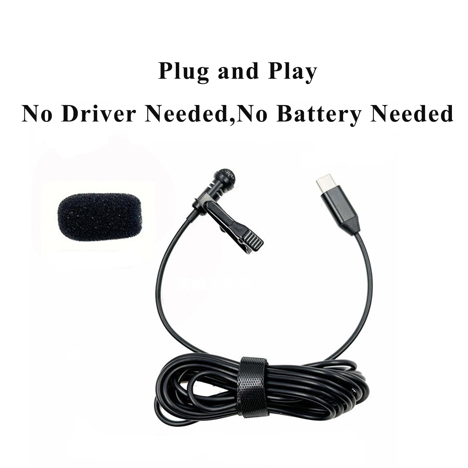 Newth Lavalier Microphone Usb C Lapel Clip On Mic For Iphone 15/15 Pro /15 Pro Max Condenser Mic Phone Audio Video Recording Lav