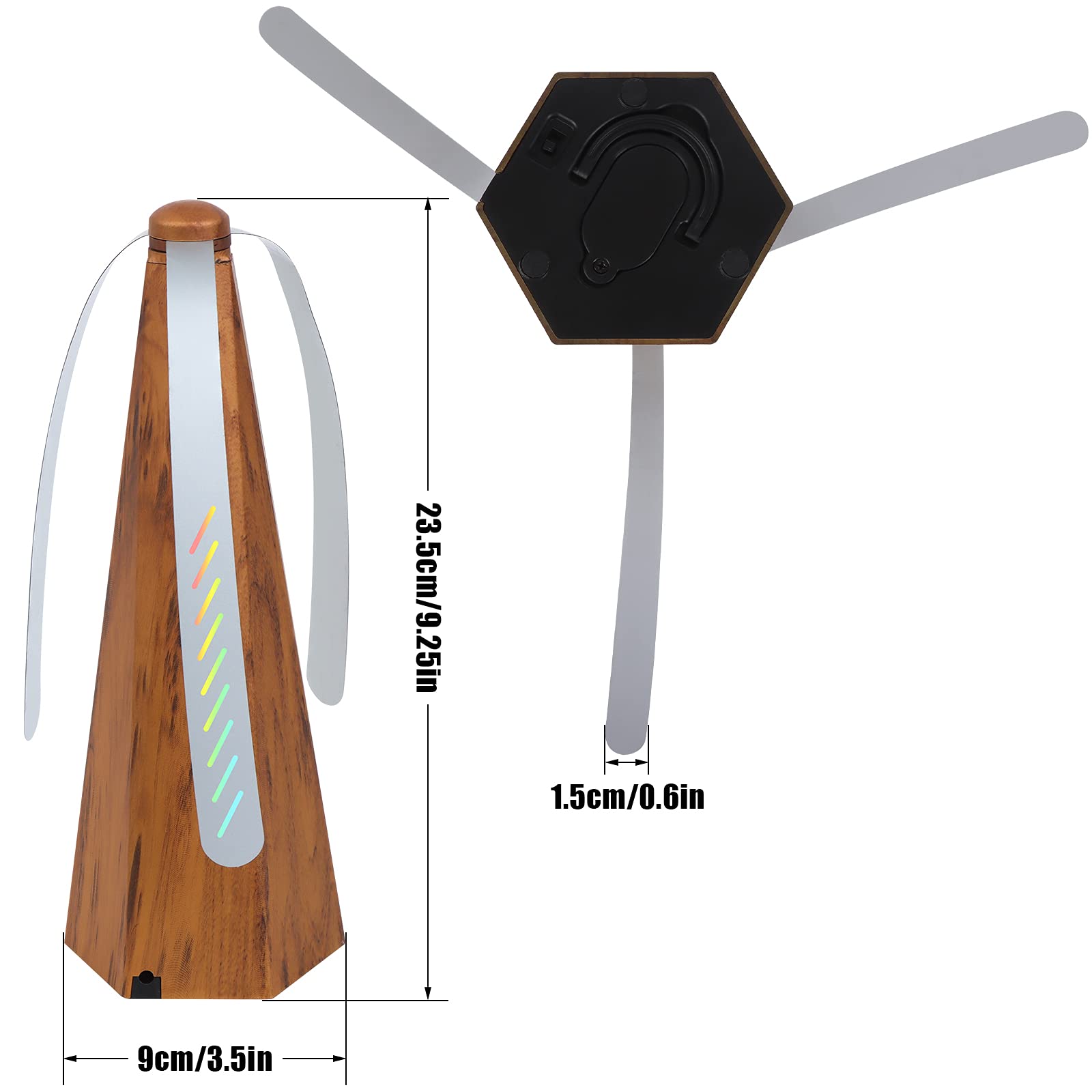 Piaopiaoniu 3 Pcs Fly Fan For Tables Fan Fly Portable Wood Grain Table Fan,For Outdoor