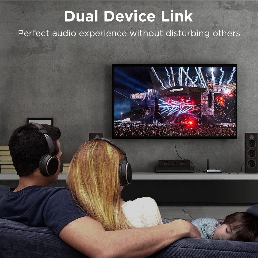 Ifofo Bluetooth Transmitter Receiver 3 In 1 Bluetooth 5.0 Audio Adapter For 2 Headphones With Bypass Volume Control Low Latency