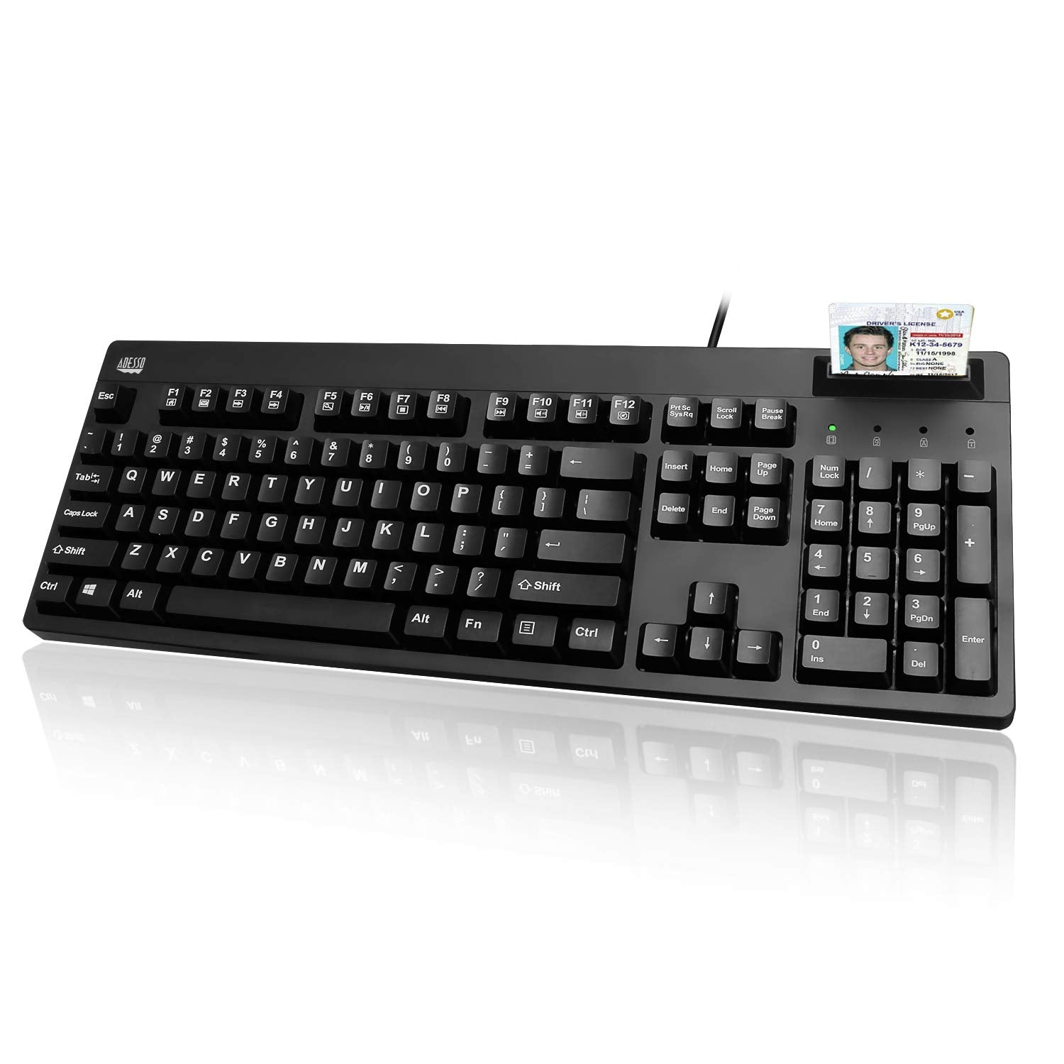 Adesso Easytouch Akb 630Sb Taa   Smart Card Reader Keyboard (Taa Compliant)