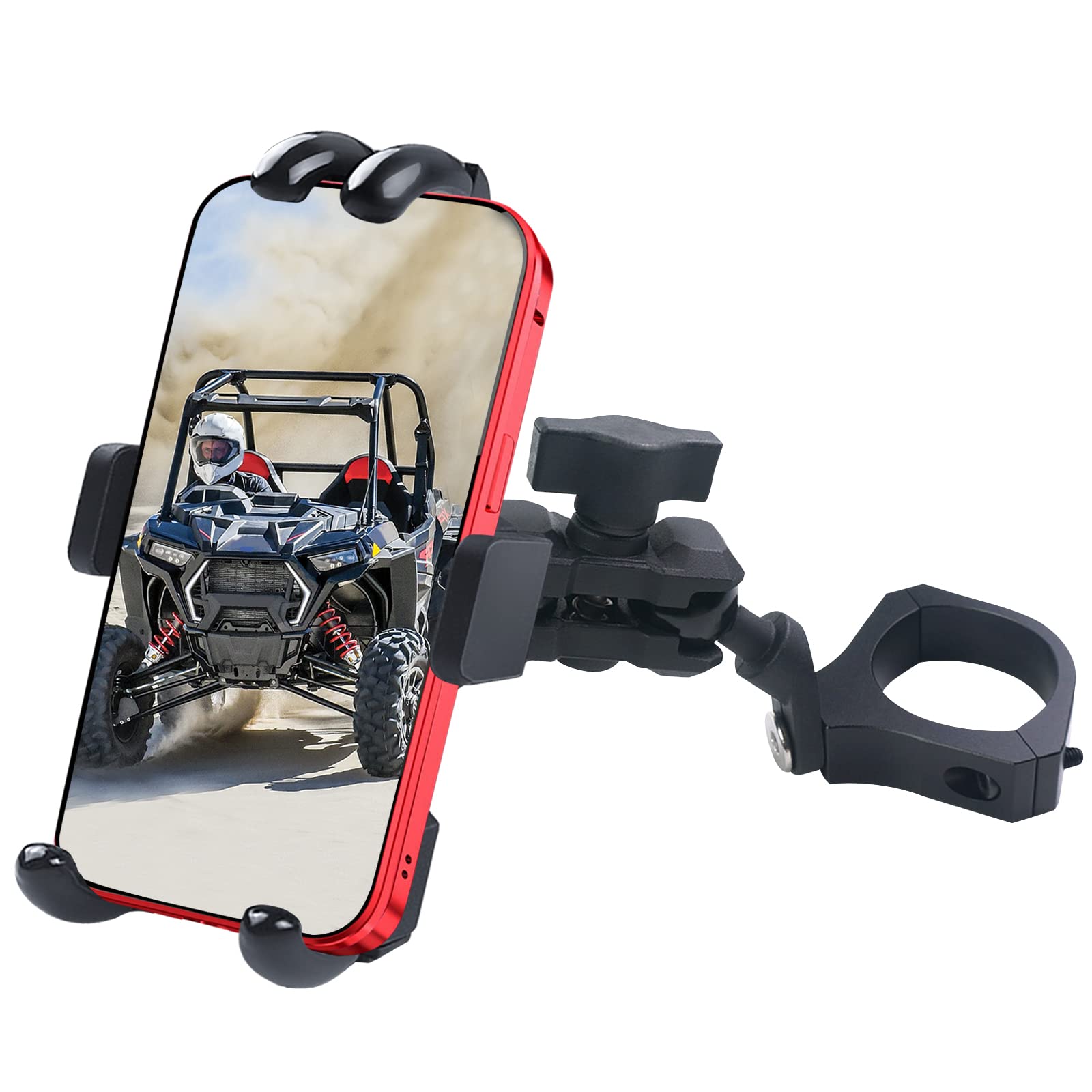 Momi Rac Gp Utv Phone Mount   360 Adjustable Heavy Duty Phone Holder Fit For 1.75 2 Inch Utv Roll Bar Compatible With Can Am Mav