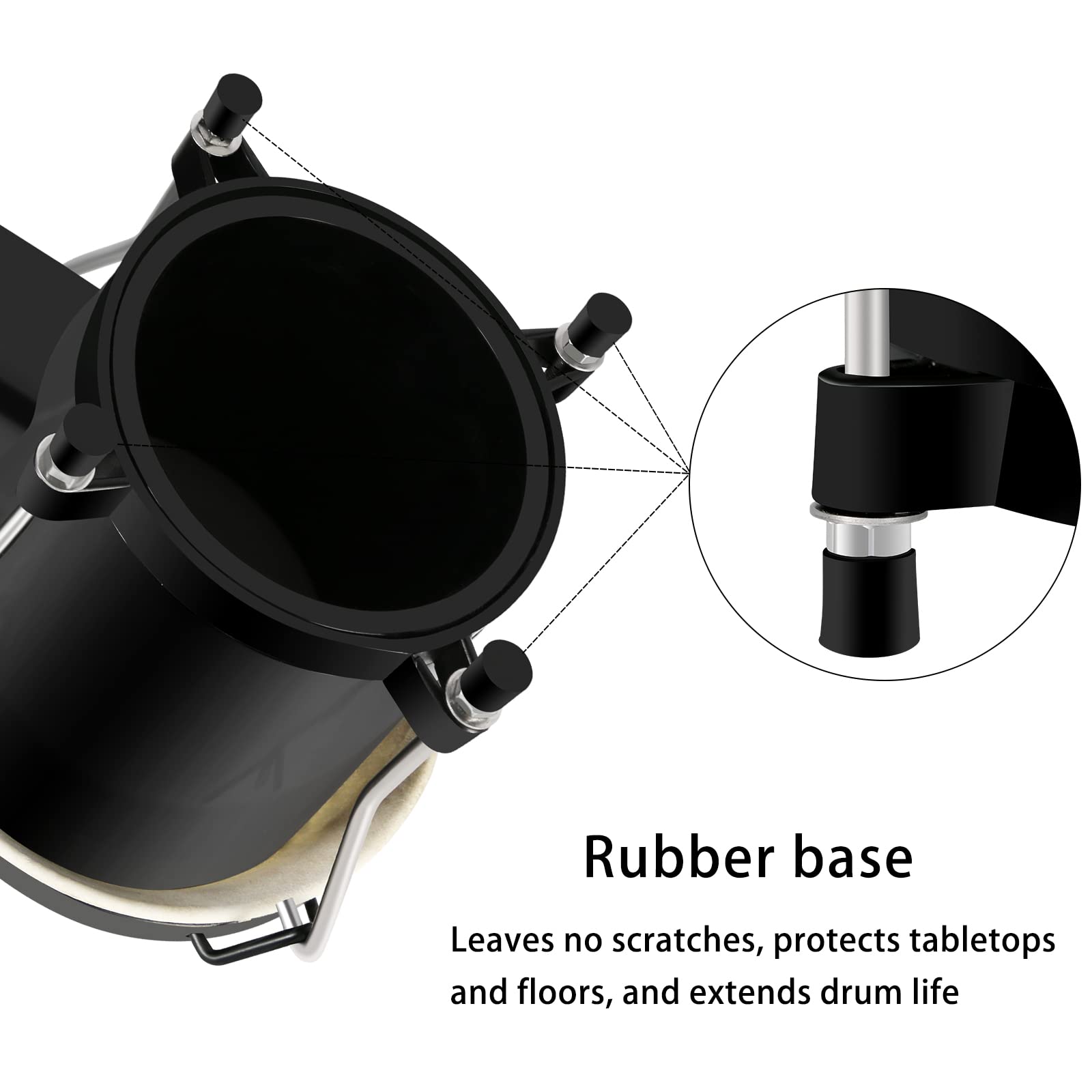 Vanphy Bongo Drum Set For Kids Beginners, Natural Adult Bongos With Tuning Wrench, Transparent Bongo Drums 6'' And 7'' Tunable ,