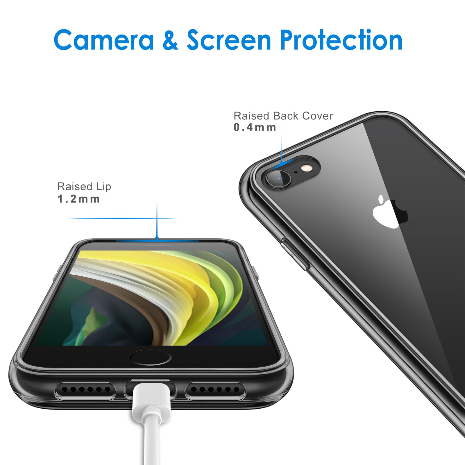 Jetech Case For Iphone Se 3/2 (2022/2020 Edition), Iphone 8 And Iphone 7, 4.7 Inch, Non Yellowing Shockproof Phone Bumper Cover,