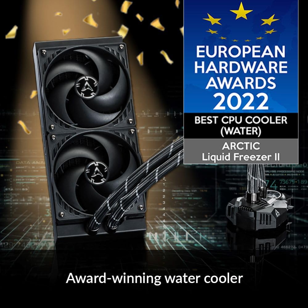 Arctic Liquid Freezer Ii 420 A-Rgb - Multi-Compatible Cpu Aio Water Cooler With A-Rgb, Efficient Pwm-Controlled Pump, Cpu Cooler