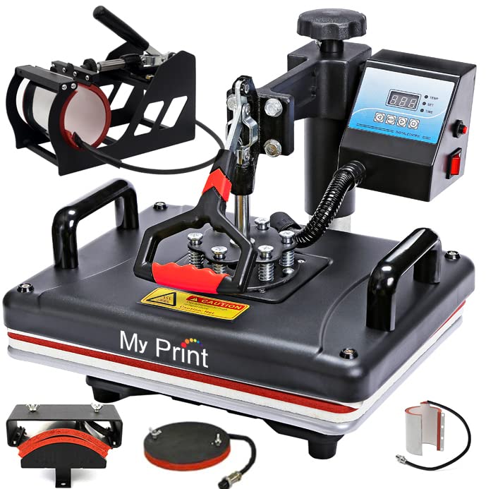 My Print | Heat Press 5 In 1 Digital Multi Functional Sublimation, Vinyl Printing Machine For TShirts (Any Flat Product), Mug,