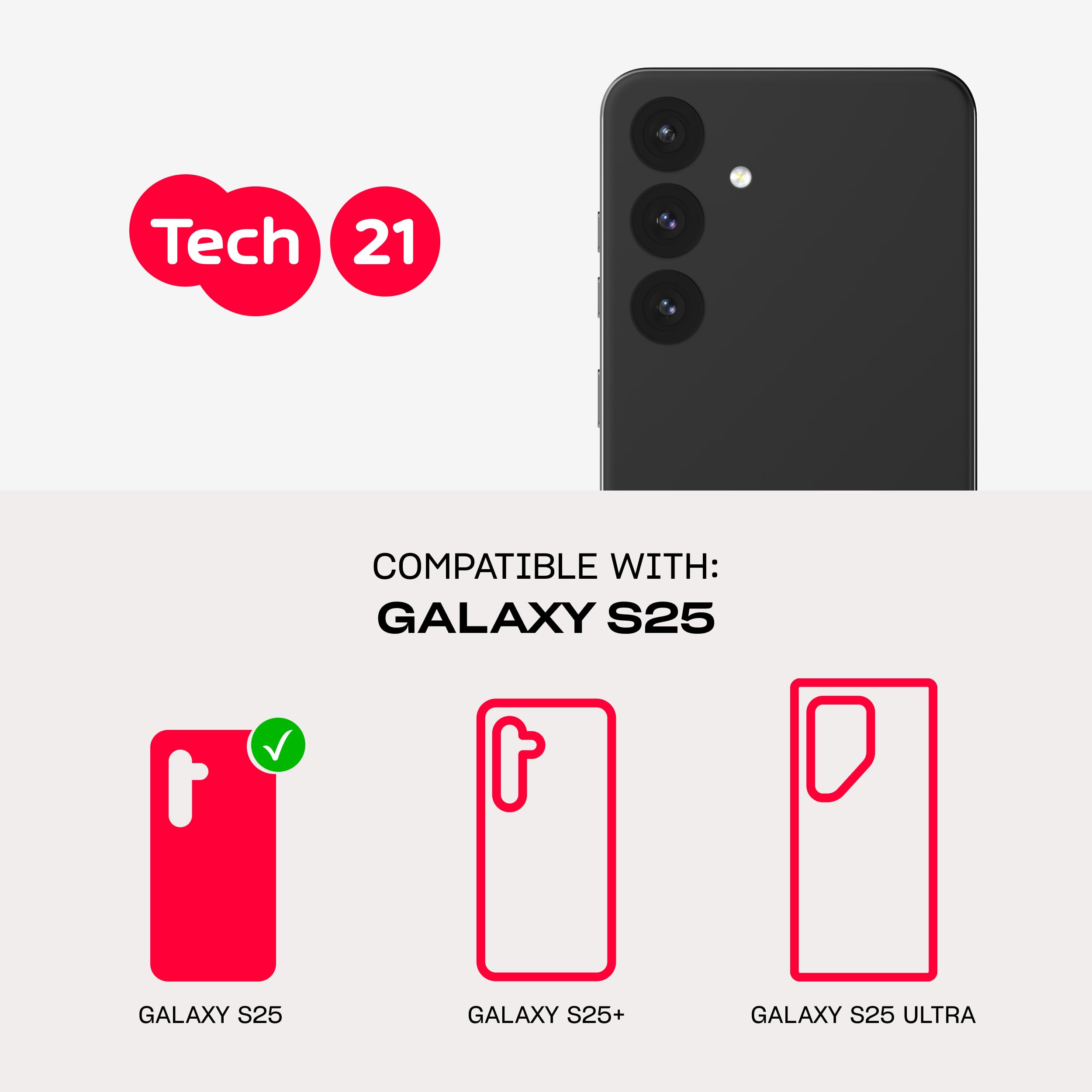 Tech21 Evoclear Case For Samsung Galaxy S25 - With Magnets - Clear