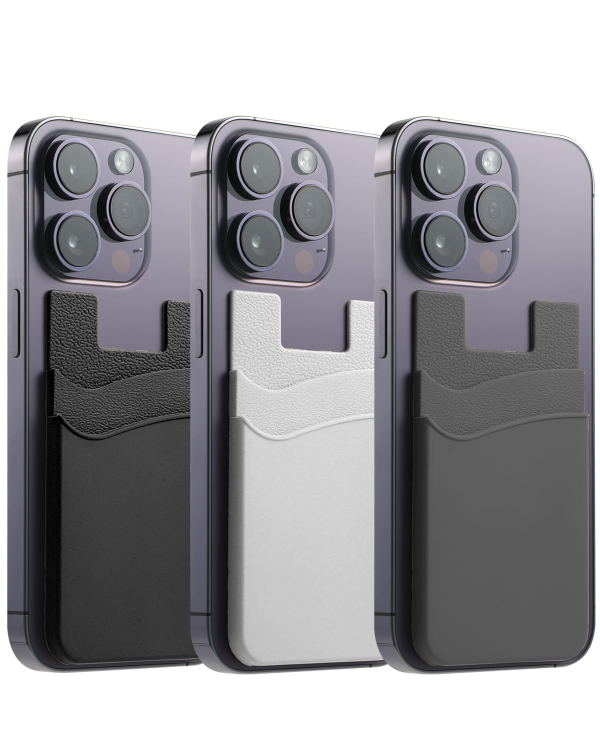 Biajiya Phone Card Holder, Cell Phone Pouch Stick On Id Credit Business Silicone Card Sleeve Pocket Compatible With All Smartpho