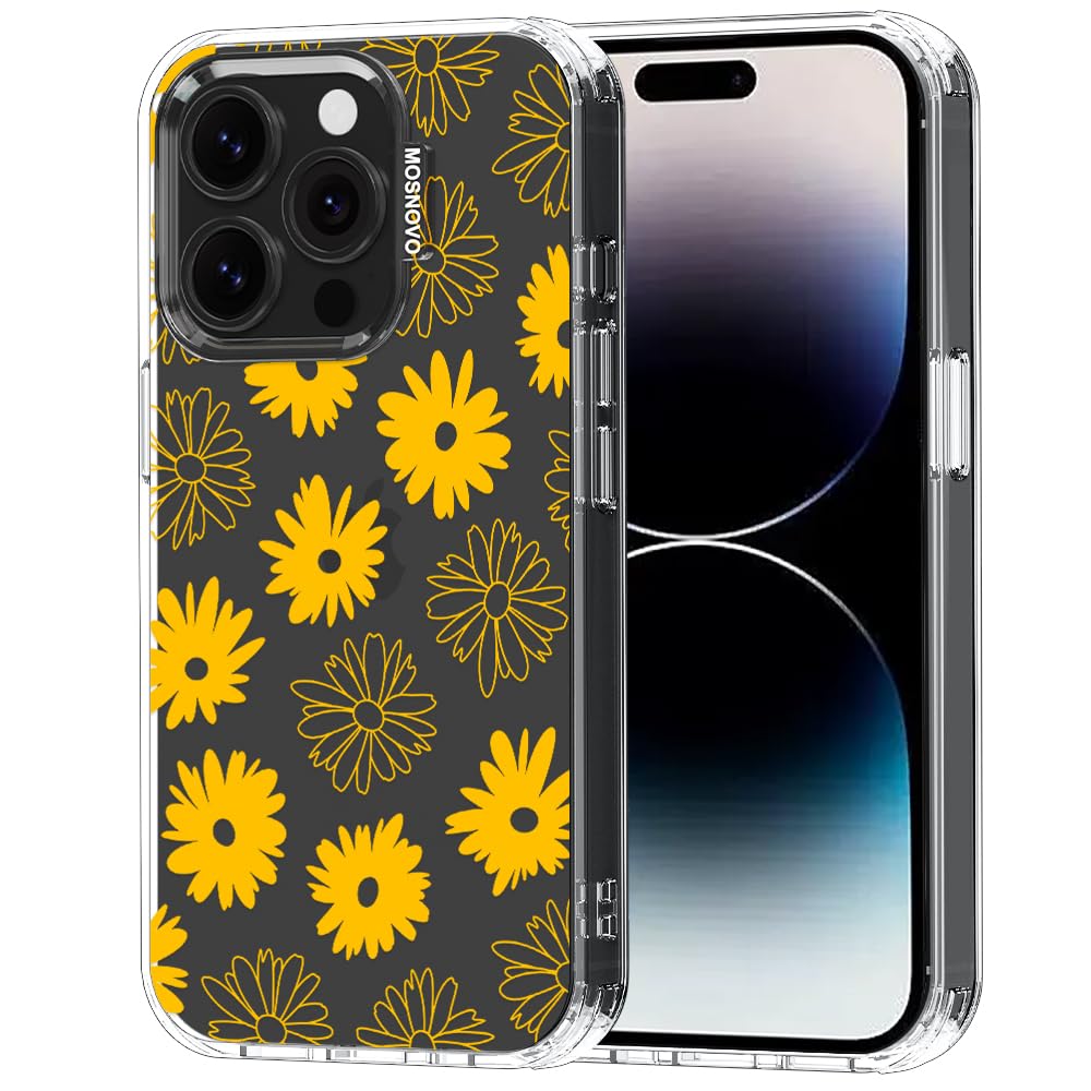 MOSNOVO for iPhone 14 Pro Case, Shockproof Military-Grade Protection 6.6ft Drop Tested, Clear Phone Case for iPhone 14 Pro, Sunf