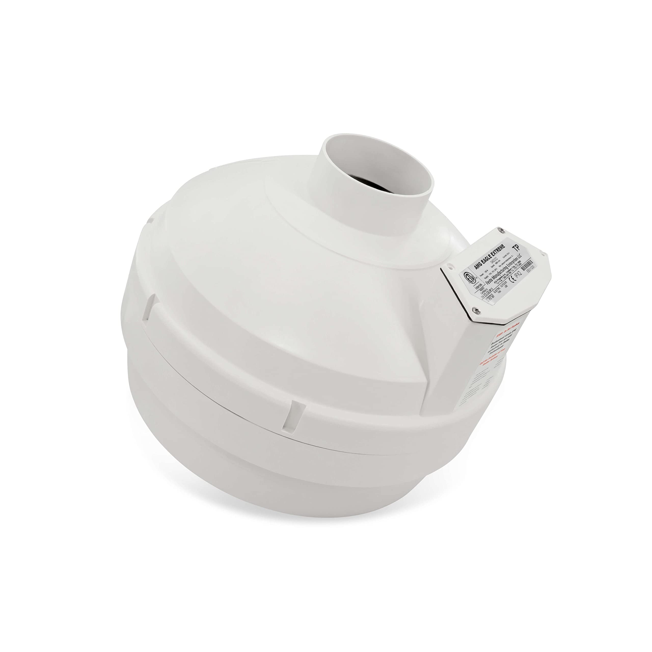 Festa AMG Radon Fans 304 CFM Inline Duct Fan - Quiet, Energy Efficient, White, Model AMG Eagle Extreme, Waterproof Resin