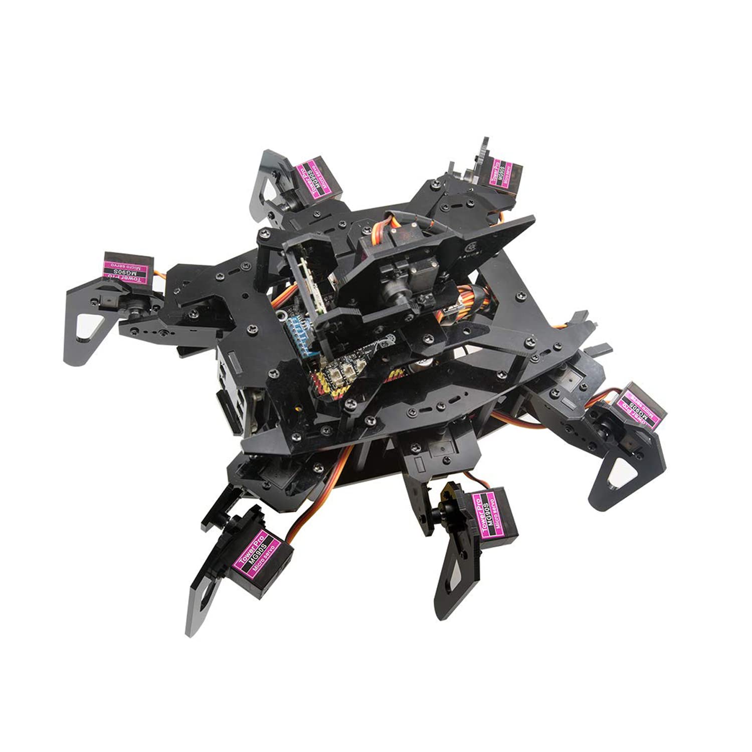 Adeept RaspClaws Hexapod Spider Robot Kit for Raspberry Pi 4/3 Model B+/B, STEAM Crawling Robot, OpenCV Target Tracking, Video T