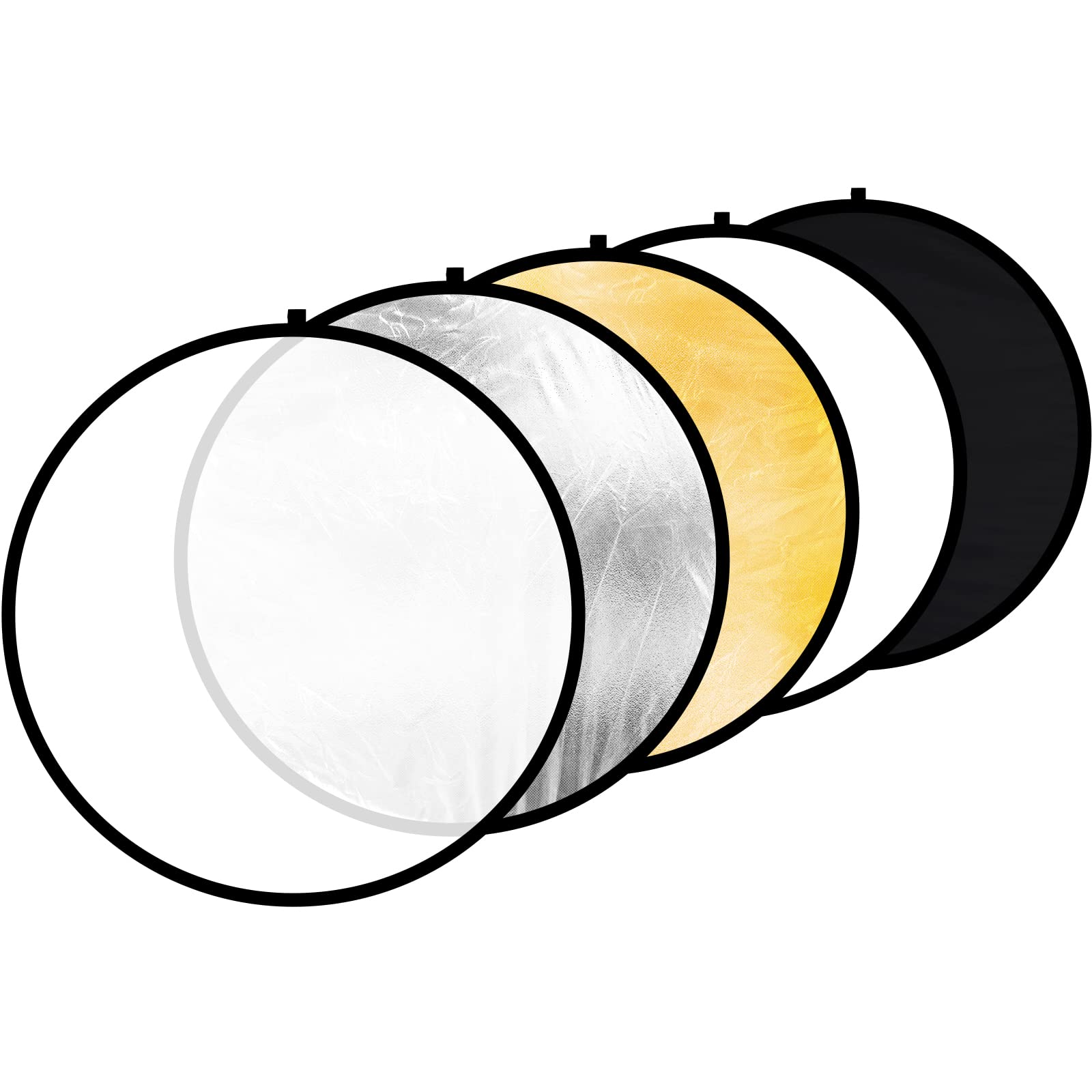 Aqirui 32Inch/80Cm 5 In 1 Collapsible Light Reflector Round Multi Disc With Bag Translucent, Silver, Gold, White And Black For P