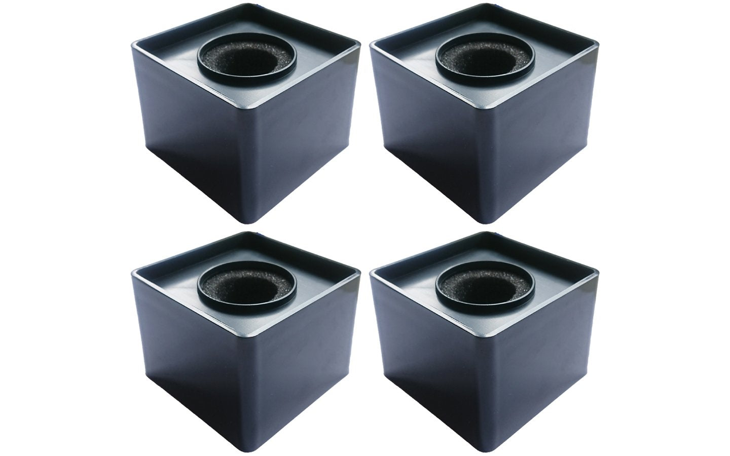 Actopus 4Pcs Black Microphone Cube Interview Square Mic Flag Studio Equipment