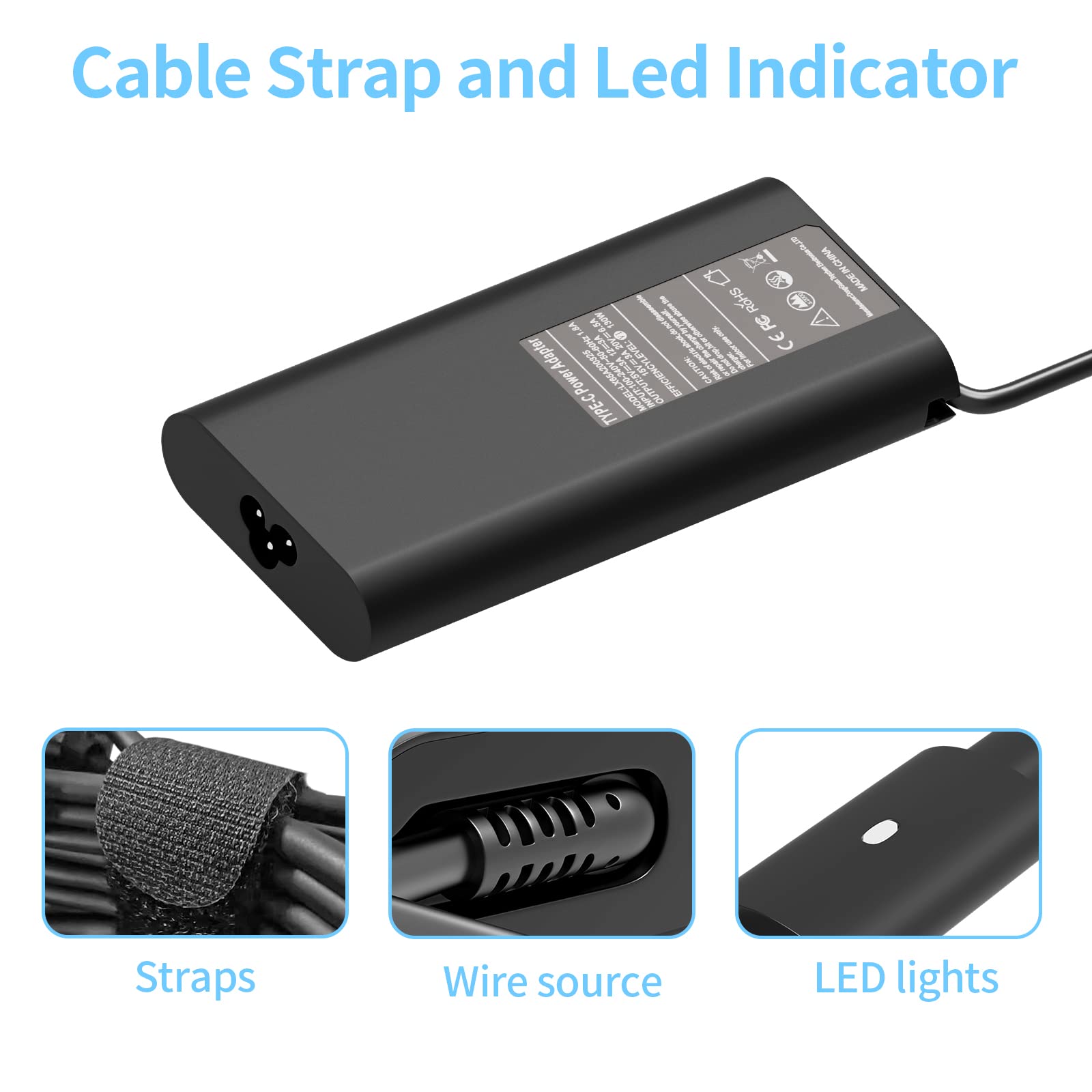 130W Usb C Laptop Charger For Dell Xps 15 9520 9510 9500 Xps 17 9720 9710 9700 Precision 5570 3571 5680 3590 5480 3551 3490 5530