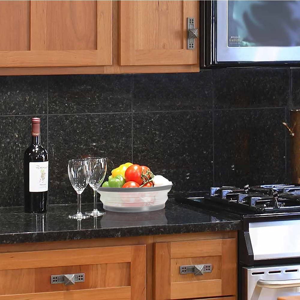 Thermoplastic Rubber Microwave Splatter Cover,Microwave Cover For Food Fruit Drainer,Bpa Free Dishwasher Safe 10.5 Inch (Grey)