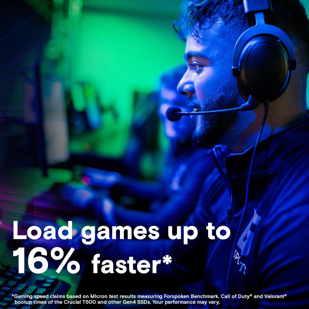 Crucial T500 4Tb Gen4 Nvme M.2 Internal Gaming Ssd, Up To 7000Mb/S, Laptop & Desktop Compatible + 1Mo Adobe Cc All Apps   Ct4000