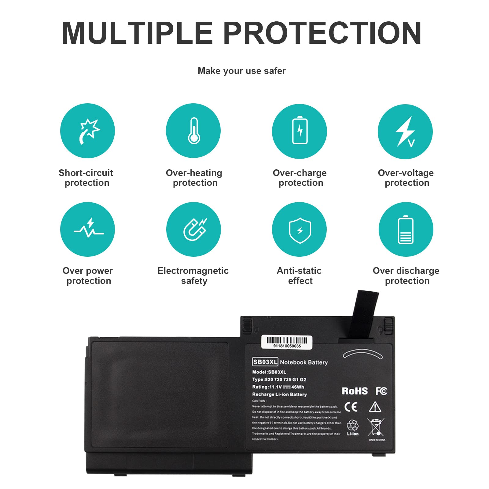 Tree.Nb Sb03Xl Battery For Hp Elitebook 720 725 G2 820 G1 G2 716726 421 717378 001 Hstnn Lb4T Hstnn I13C