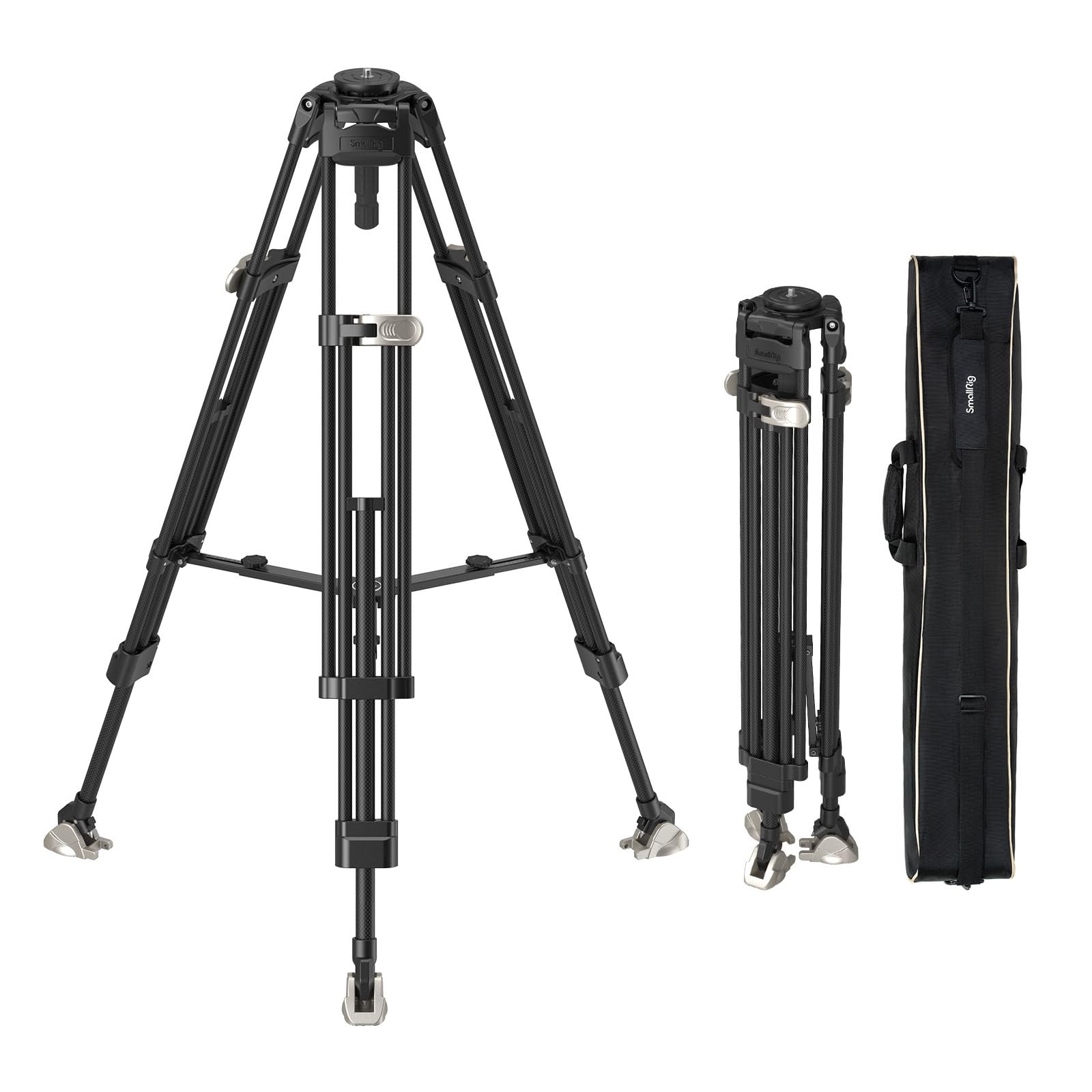SmallRig FreeBlazer Heavy-Duty Carbon Fiber Tripod, 72  Video Bowl Tripod with One-Step Locking System, Load up to 55 lbs, for C