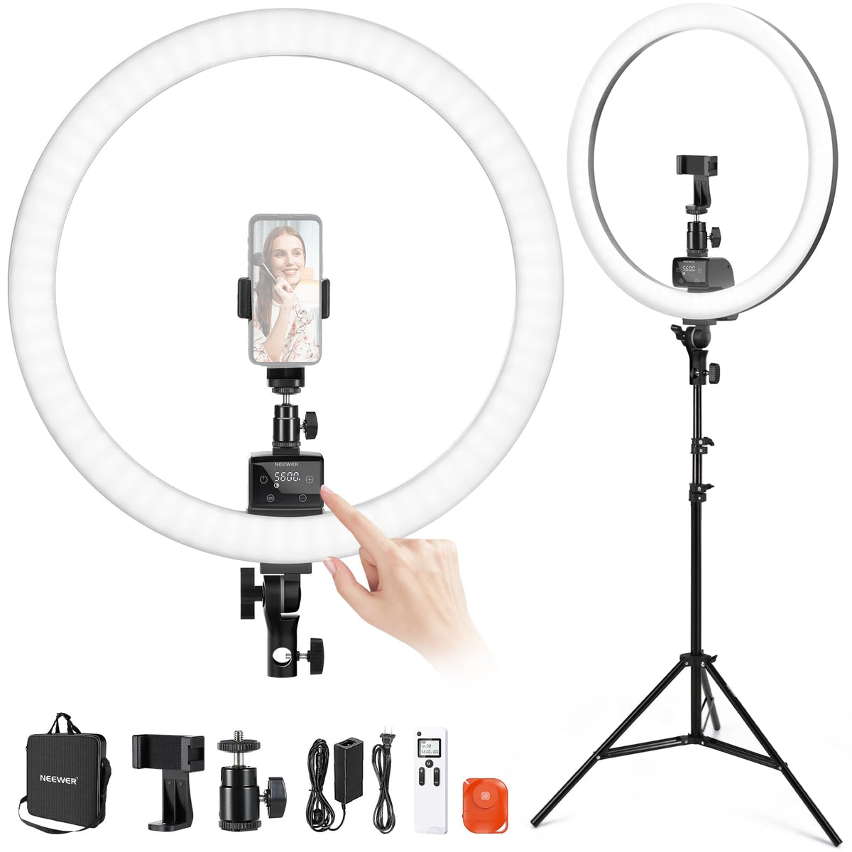 Neewer Advanced 18 Inch Led Ring Light Support Manual Touch Control With Lcd Screen, 2.4G Remote And Multiple Lights Control, 32