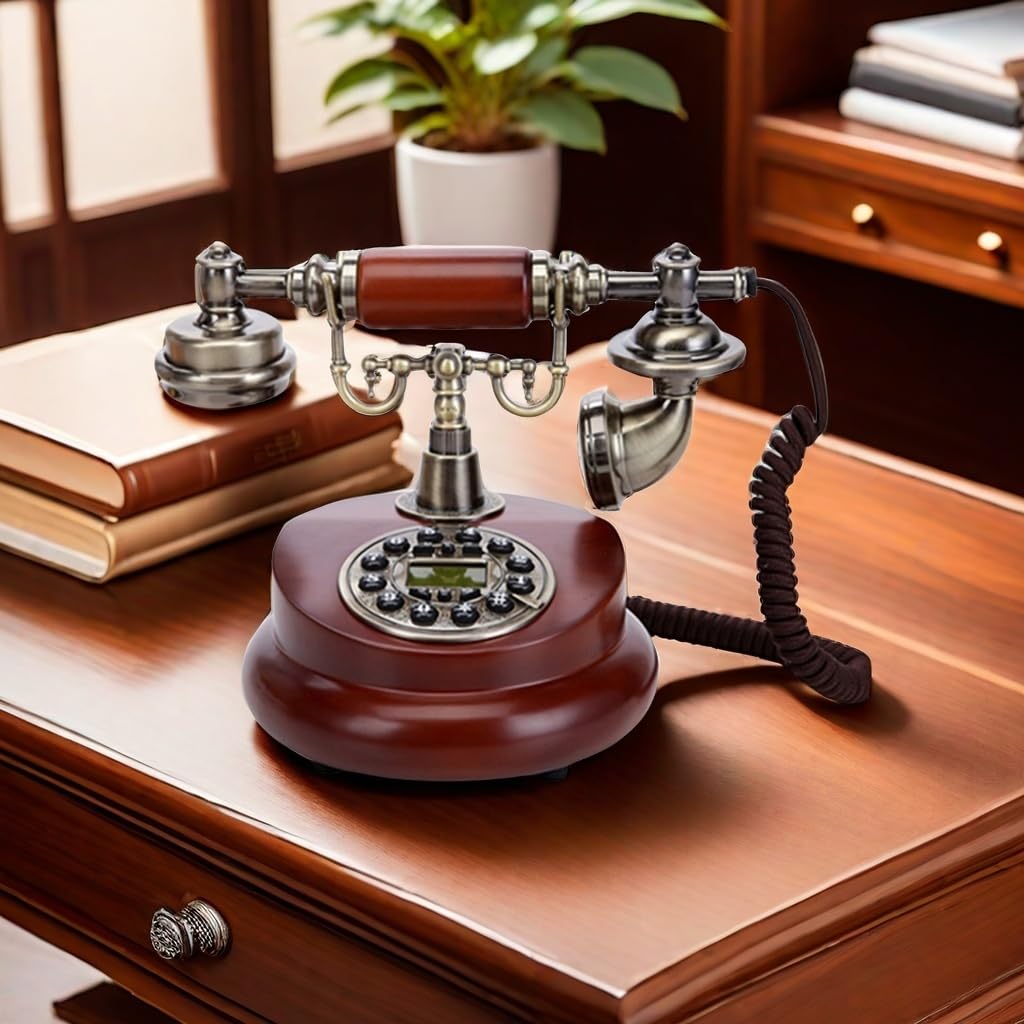 Telpal Classic Vintage Desktop Wired Office Telephone Of 1950 Old Fashioned Antique Style Home Phone