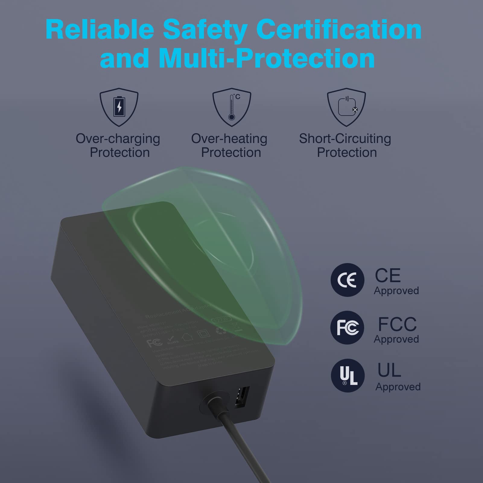 127W Microsoft Surface Book 3 Laptop Charger Also For 102W Surface Book 2, 1, Surface Laptop Studio 1, Windows Surface Pro/Lapto