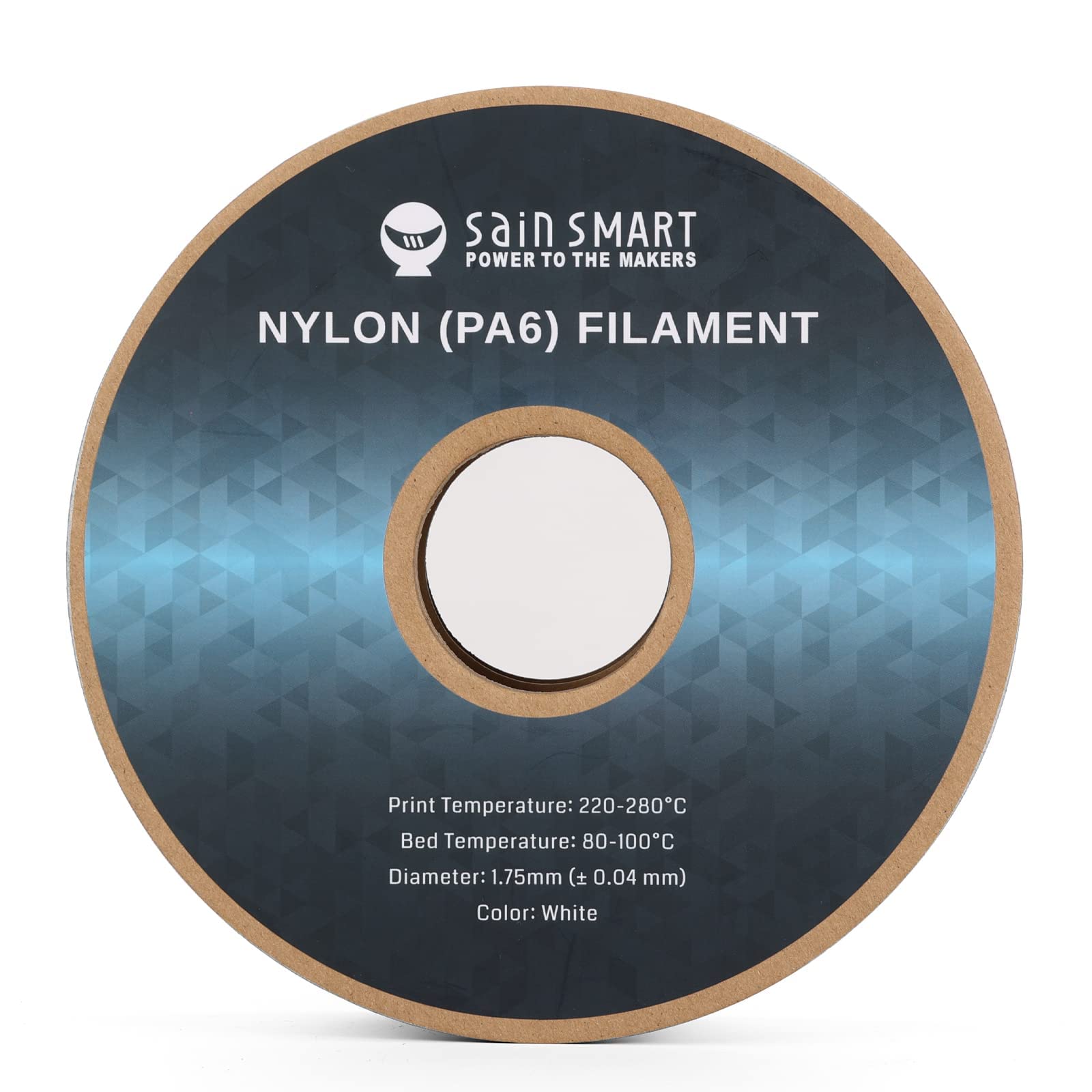Sainsmart Pa6 Nylon Filament 1.75Mm 3D Printer Filament, 1Kg Cardboard Spool(2.2Lbs), Dimensional Accuracy +/  0.04 Mm, White