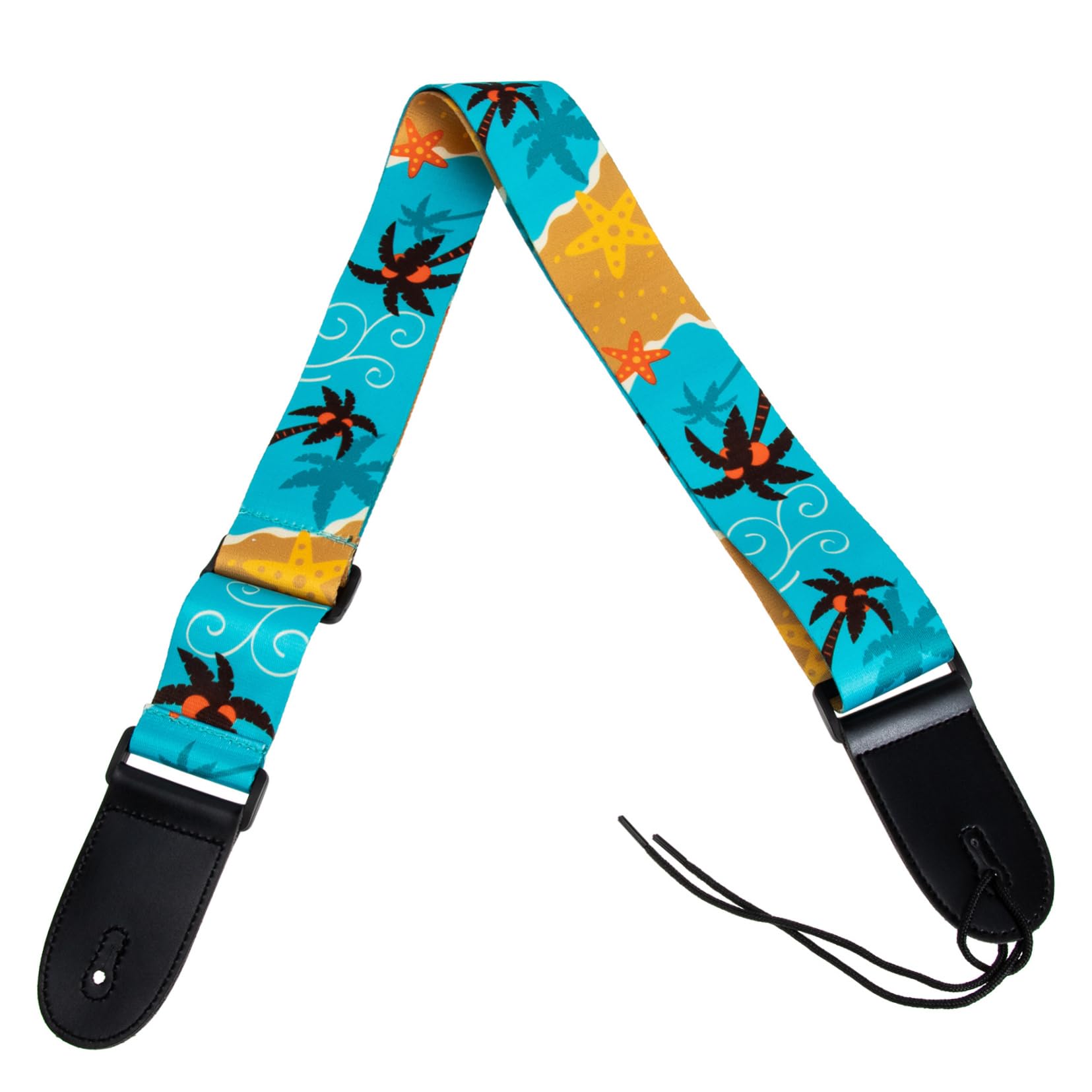 Totority Acoustic guitar strap ukulele belt guitar belt buckle bass guitar sling yellow guitar belt buckle belt, Blue, 112x5cm