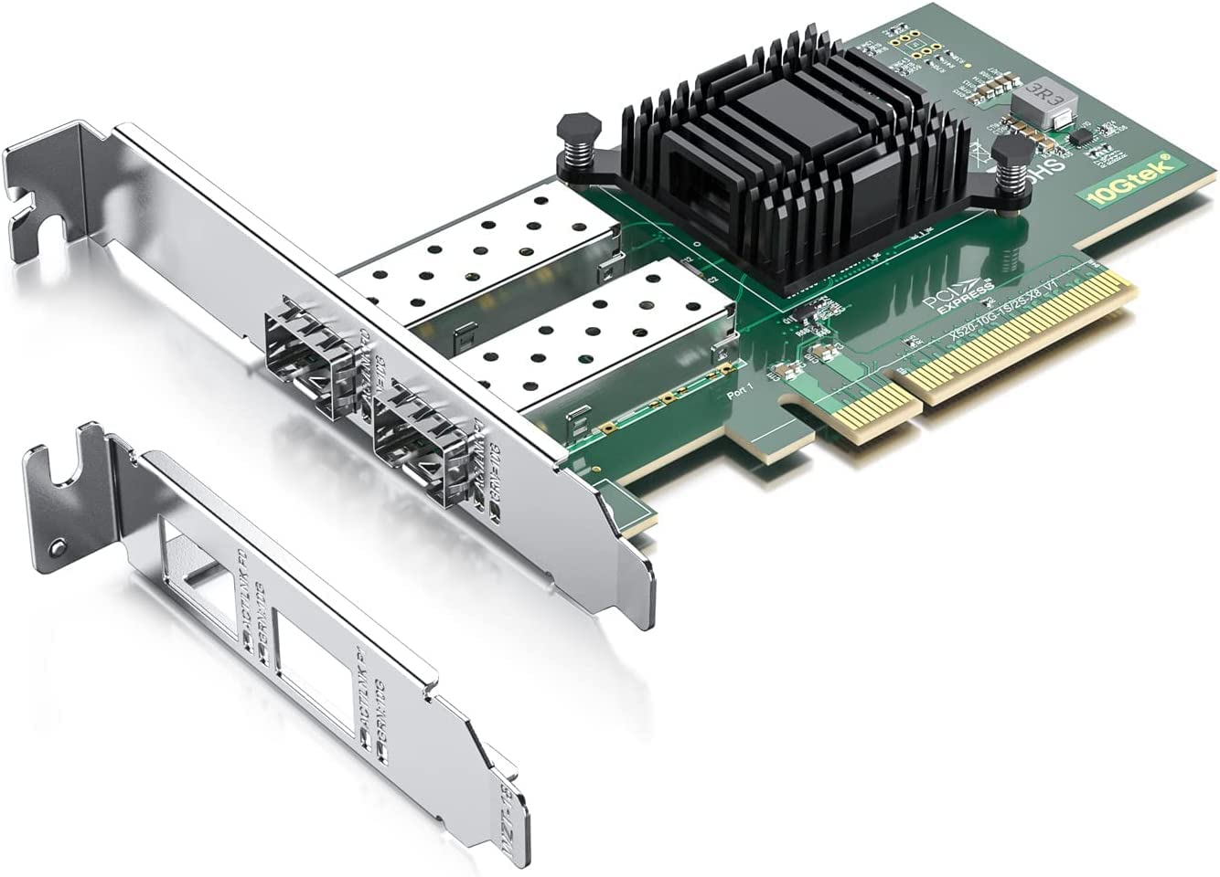 10Gtek 10Gb Pci E Nic Network Card, Dual Sfp+ Port, With Intel 82599Es Controller, Pci Express Ethernet Lan Adapter Support Wind
