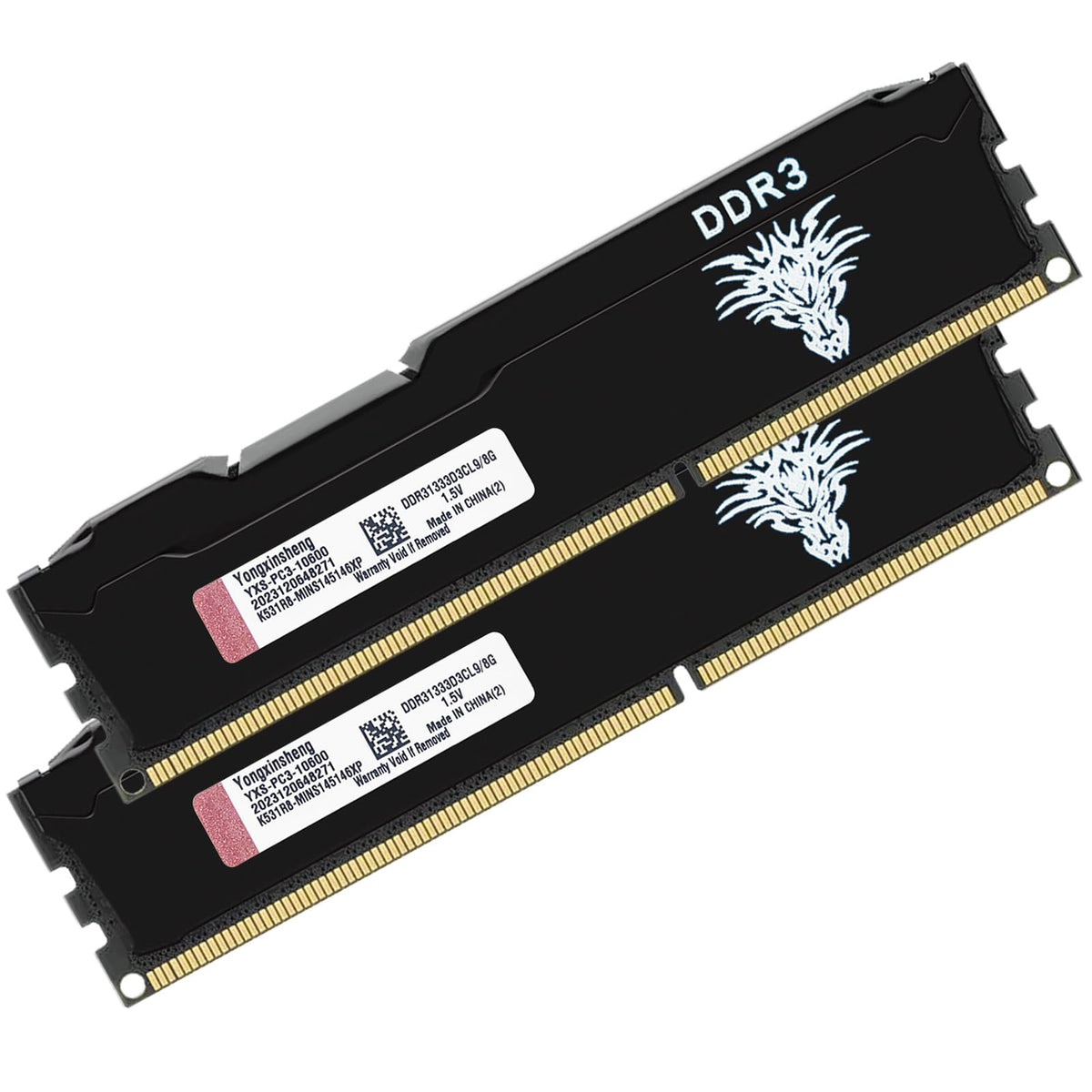 Yongxinsheng 1333Mhz 16Gb Kit (8Gbx2) Ddr3 Ram Desktop Pc3-10600 Udimm Non-Ecc Unbuffered 1.5V 2Rx8 Dual Rank 240-Pin Cl9 Pc Com