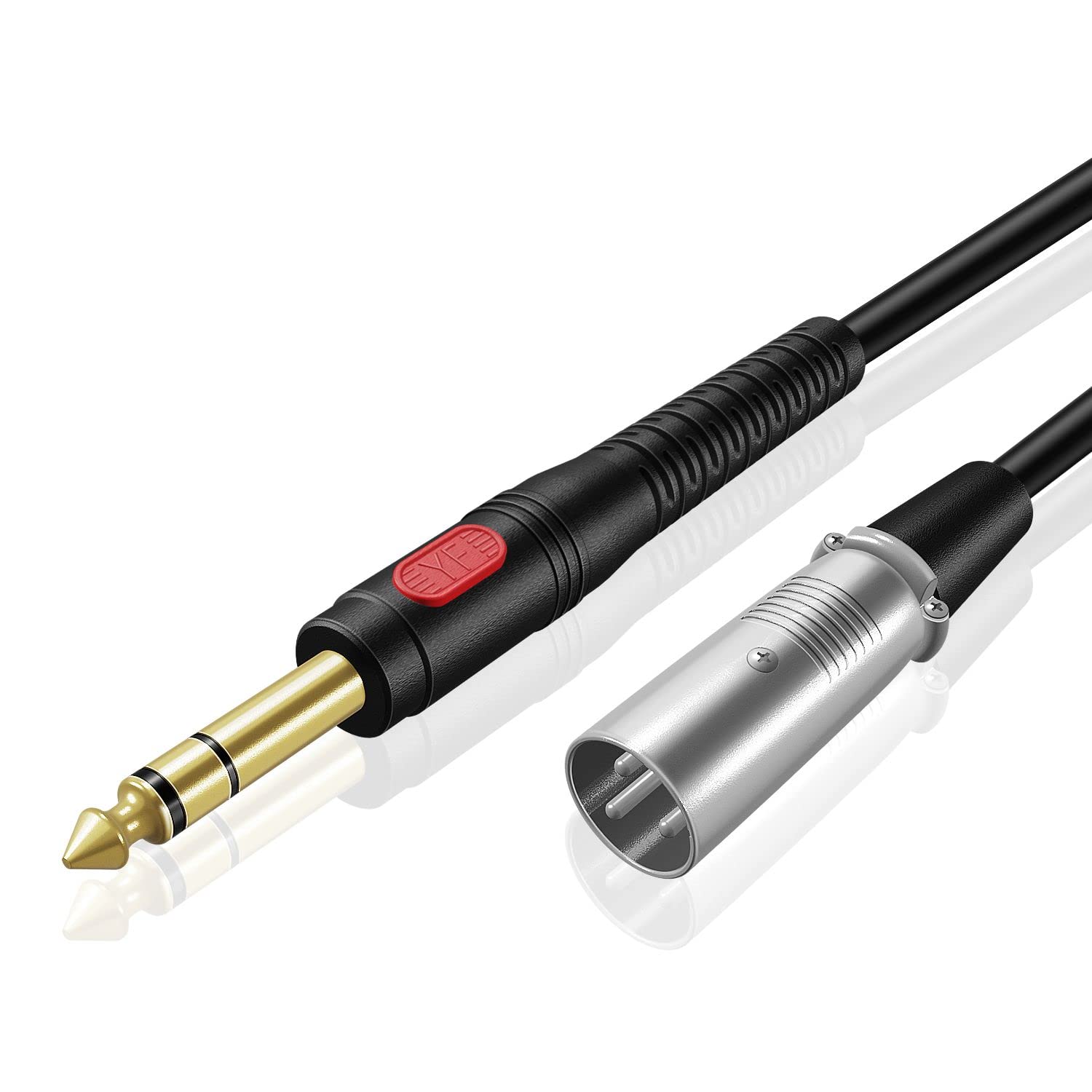 TNP XLR to 1/4 TRS Balanced Cable 3ft - Male XLR to 1/4 Quarter Inch 6.35mm Audio Stereo Interconnect Gold Plated Patch Cable fo