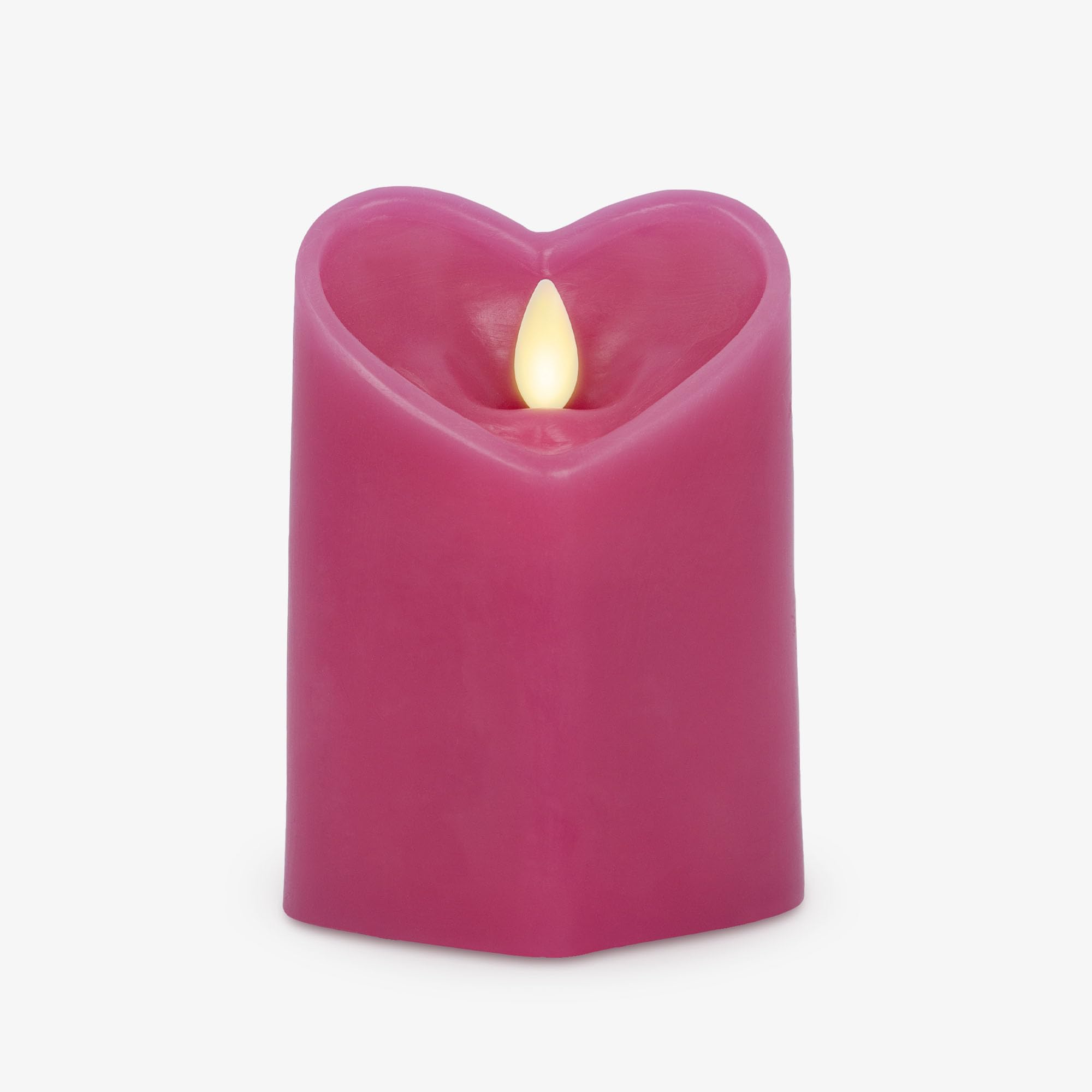 Luminara Raspberry Sorbet Heart Shaped Pillar Candle   Flickering Real Flame Technology   Remote Ready   Romantic Valentine'S Co