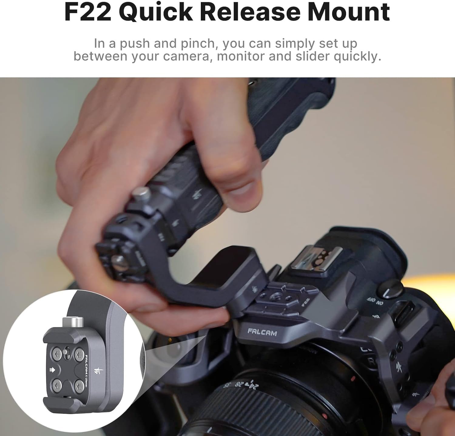 Falcam F22 Camera Top Handle Quick Release Quick Release System Camera Video Shooting Accessories Filming, Detachable Handle Gri
