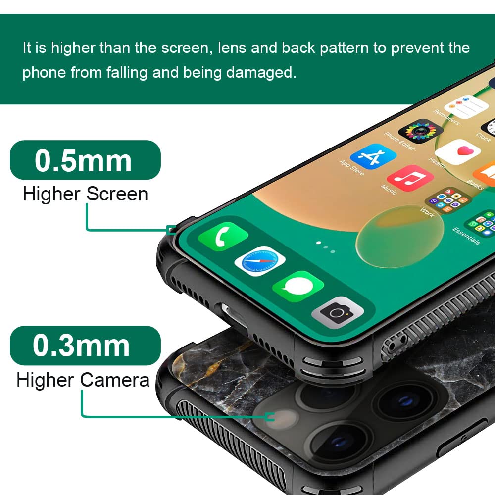 Djsok Compatible With Case For Iphone 14 Pro Max Case, Classic Black Natural Marble Pattern Iphone 14 Pro Max Case For Man Boy G