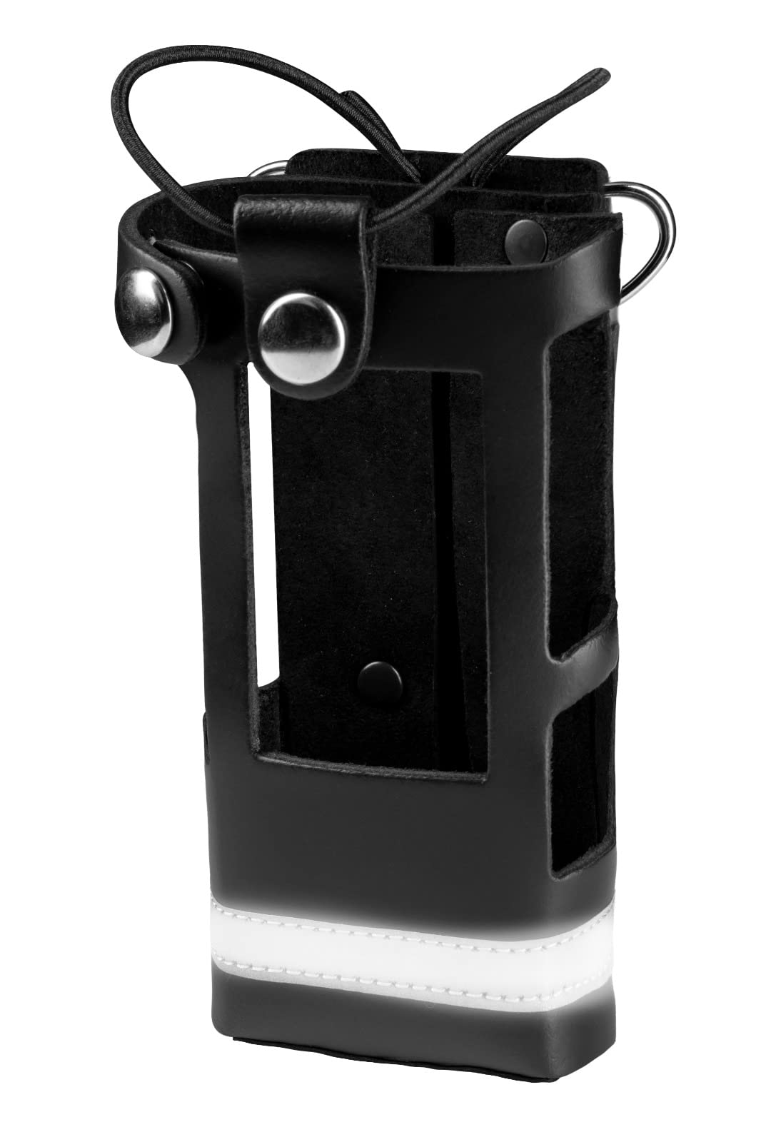 Perfect Fit Radio Case Two Way Reflective Stitching Radio Holder Leather Holster With Adjustable Elastic Band Fits For Motorola