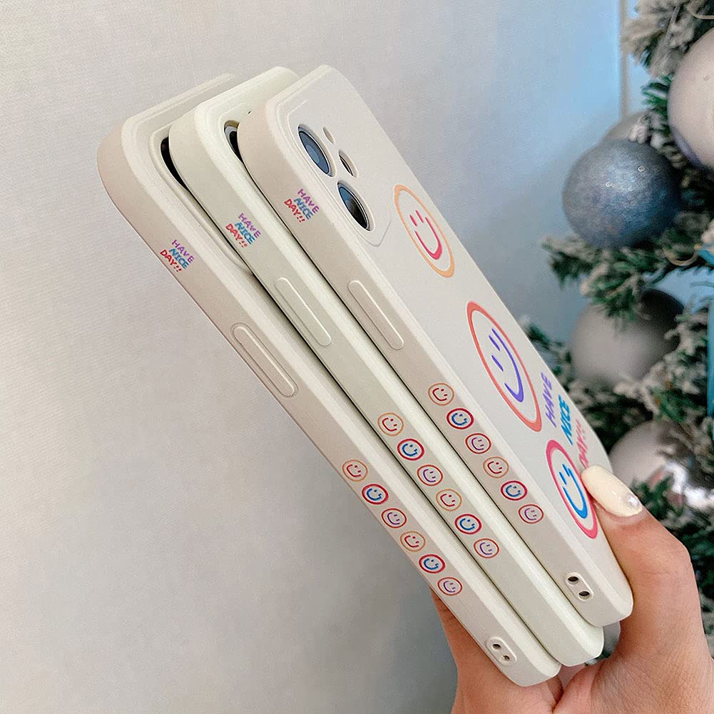 Kerzzil Cute Smile Pattern Compatible With Iphone 11 Case, Silicone Slim Fit [Soft Anti Scratch Microfiber Lining] Flexible Tpu