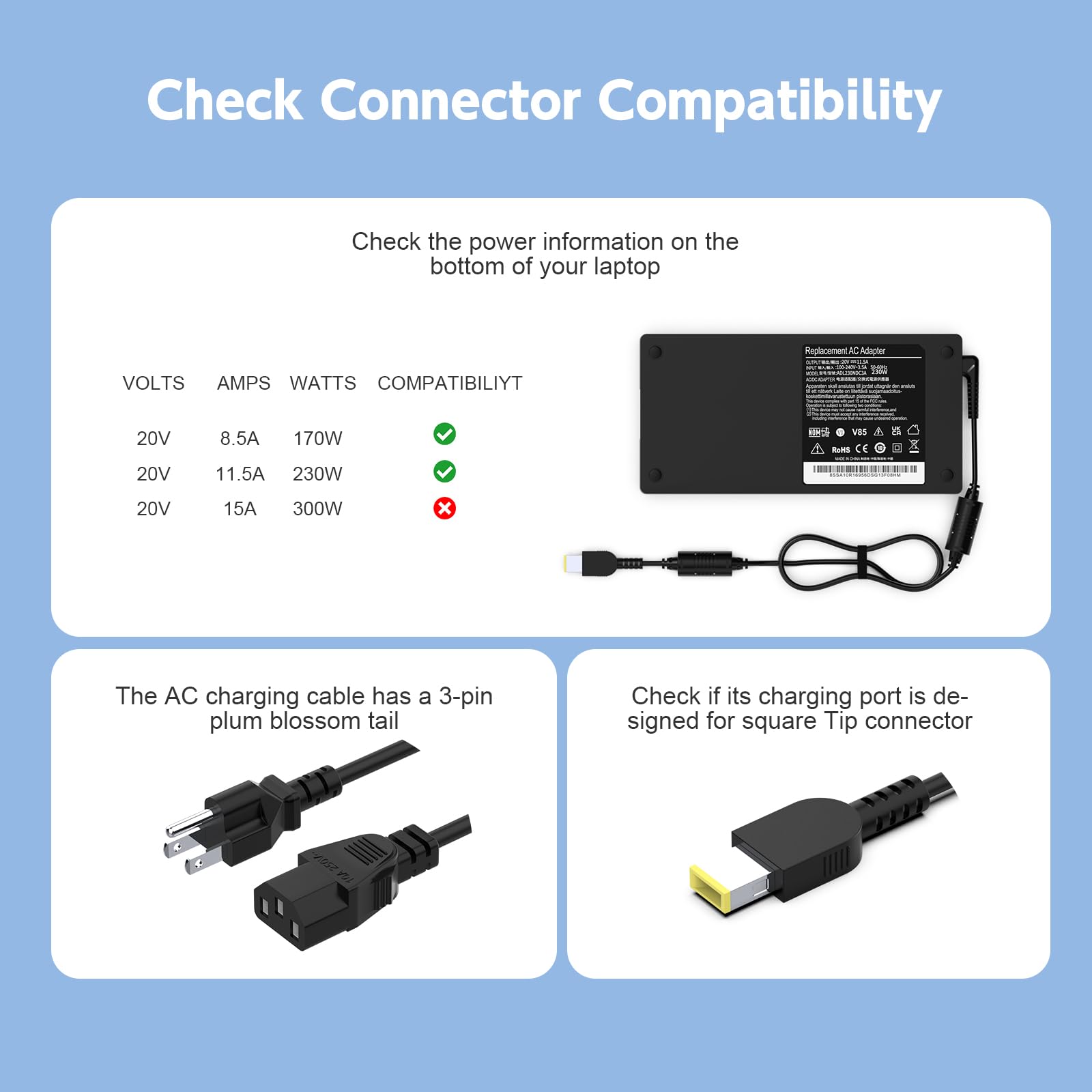 230W Ac Adapter New Legion Charger For Lenovo Legion 5 7 5P C7 S7 Y540 Y545 Y740 Y730 Y900 Y910 Y920 Y7000 4X20E75111 Adl230Ndc3