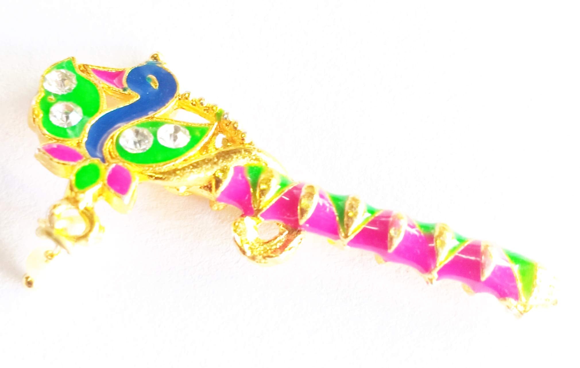 Mnaonline1931 Peacock Bansuri For Laddu Gopal/Beautiful Bansuri For Bal Gopal