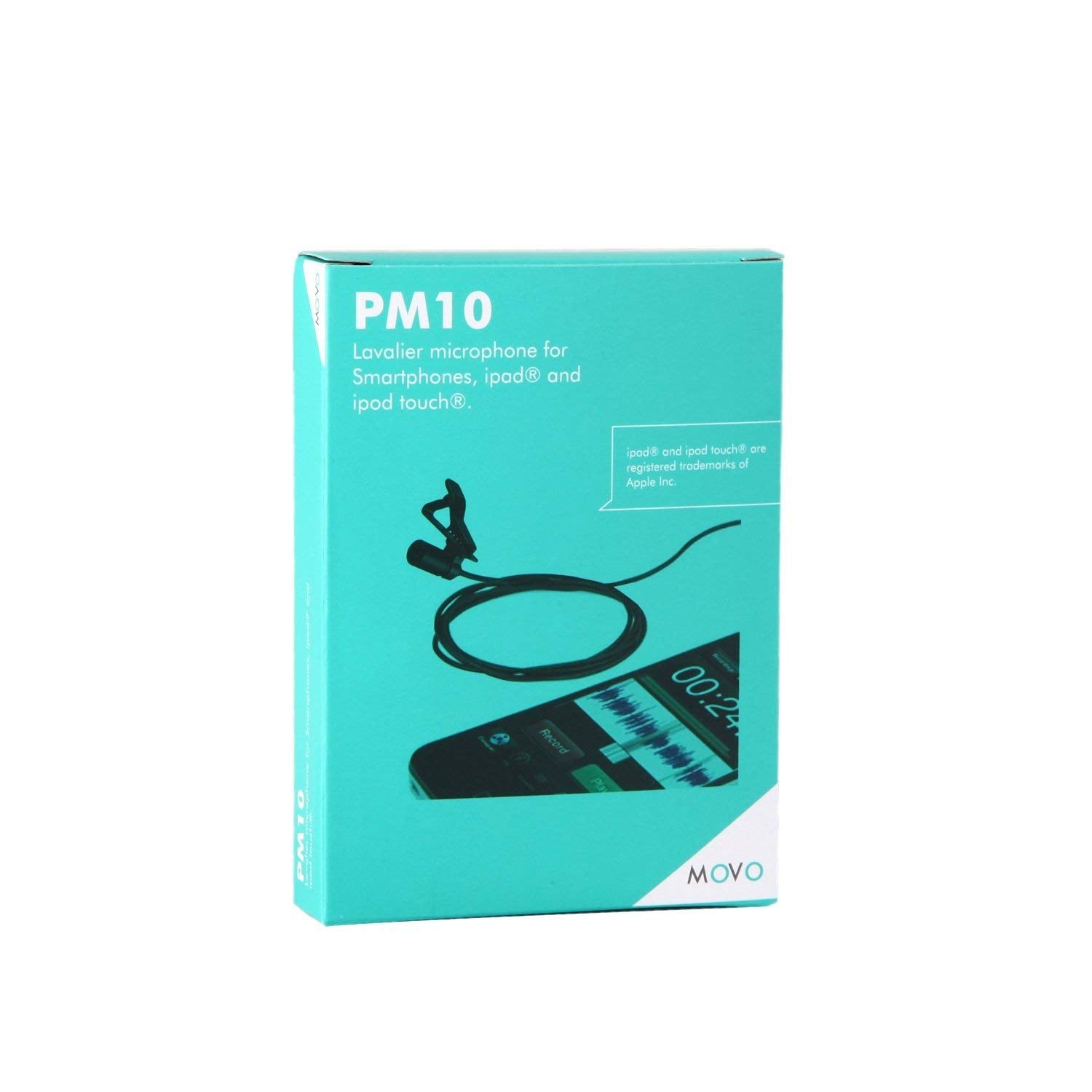 Movo Pm10 Lavalier Microphone And Lapel Microphone For Iphone, Ipad, Android, And Other Smartphones   Easy Clip On Microphone Pe