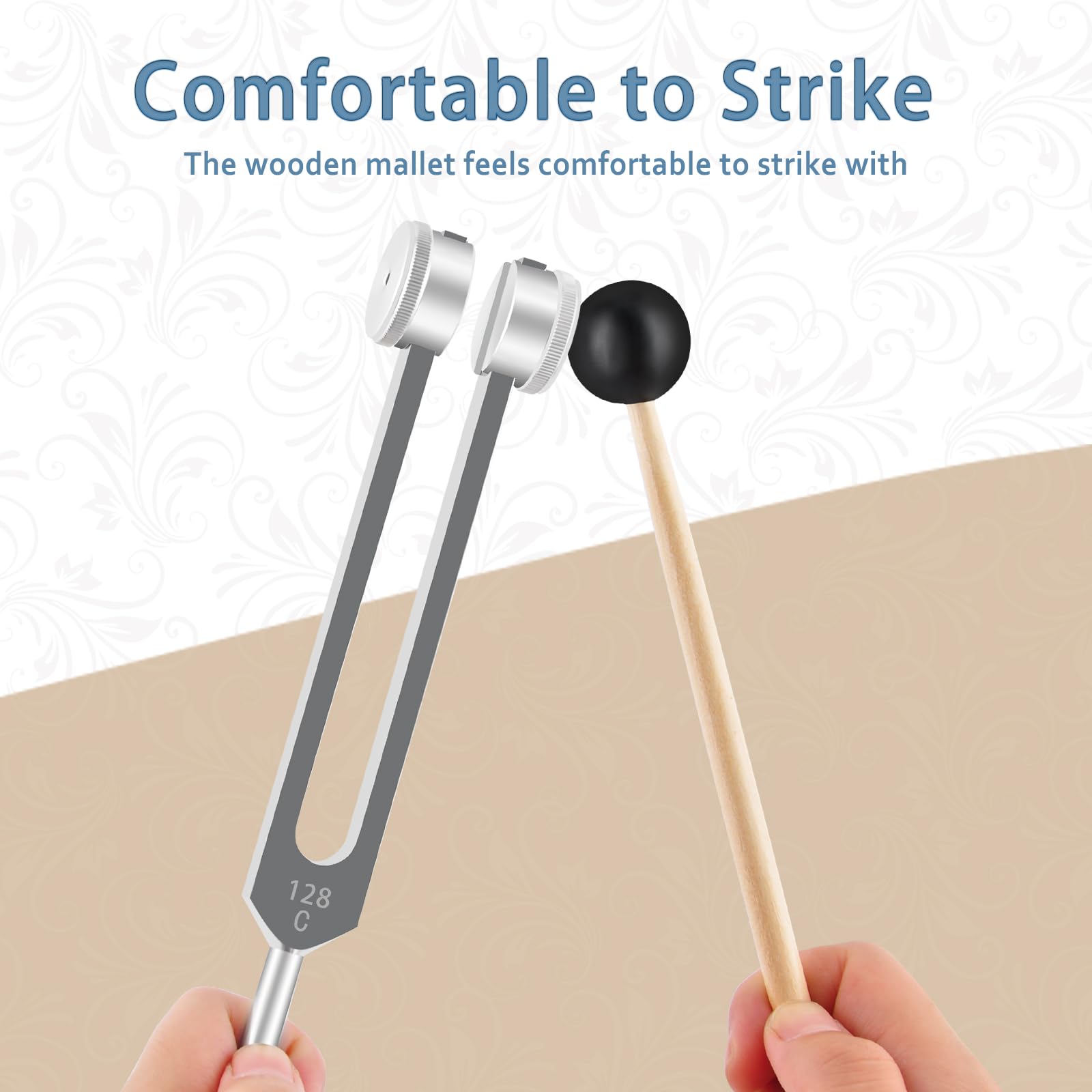 Eastrock 128 Hz Tuning Fork With Silicone Hammer And Cleaning Cloth Instrument Teaching Medical Equipment Meditation Relaxation