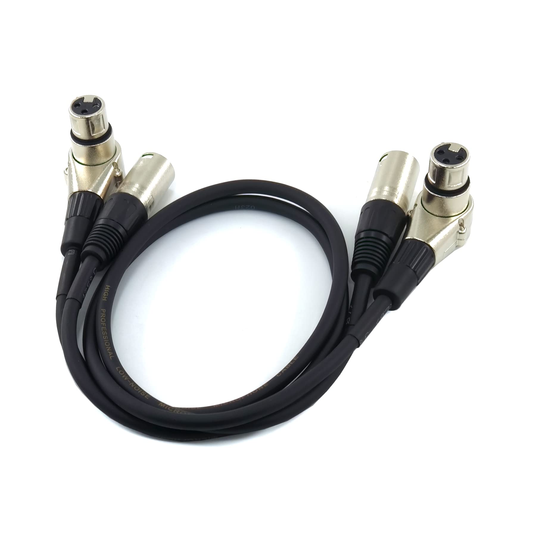 Wjstn Right-Angle Female To Straight Male Xlr Plug Cable - 2Ft Xlr Camera Adapter