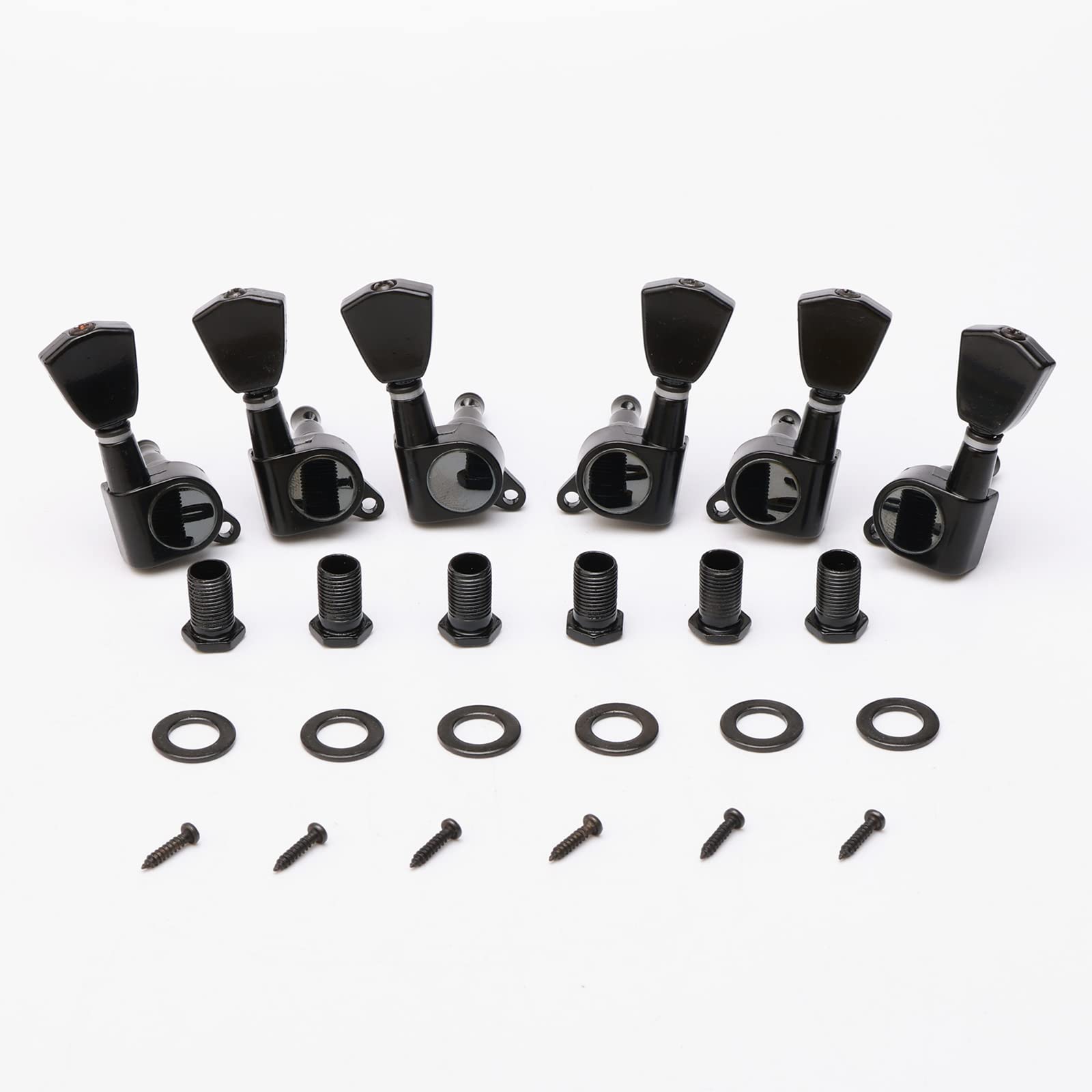 Unxuey Guitar Roller Saddle Tune O Matic Guitar Bridge And Tailpiece For Lp Electric Guitar, With 3L3R String Tuning Pegs, 6Pcs