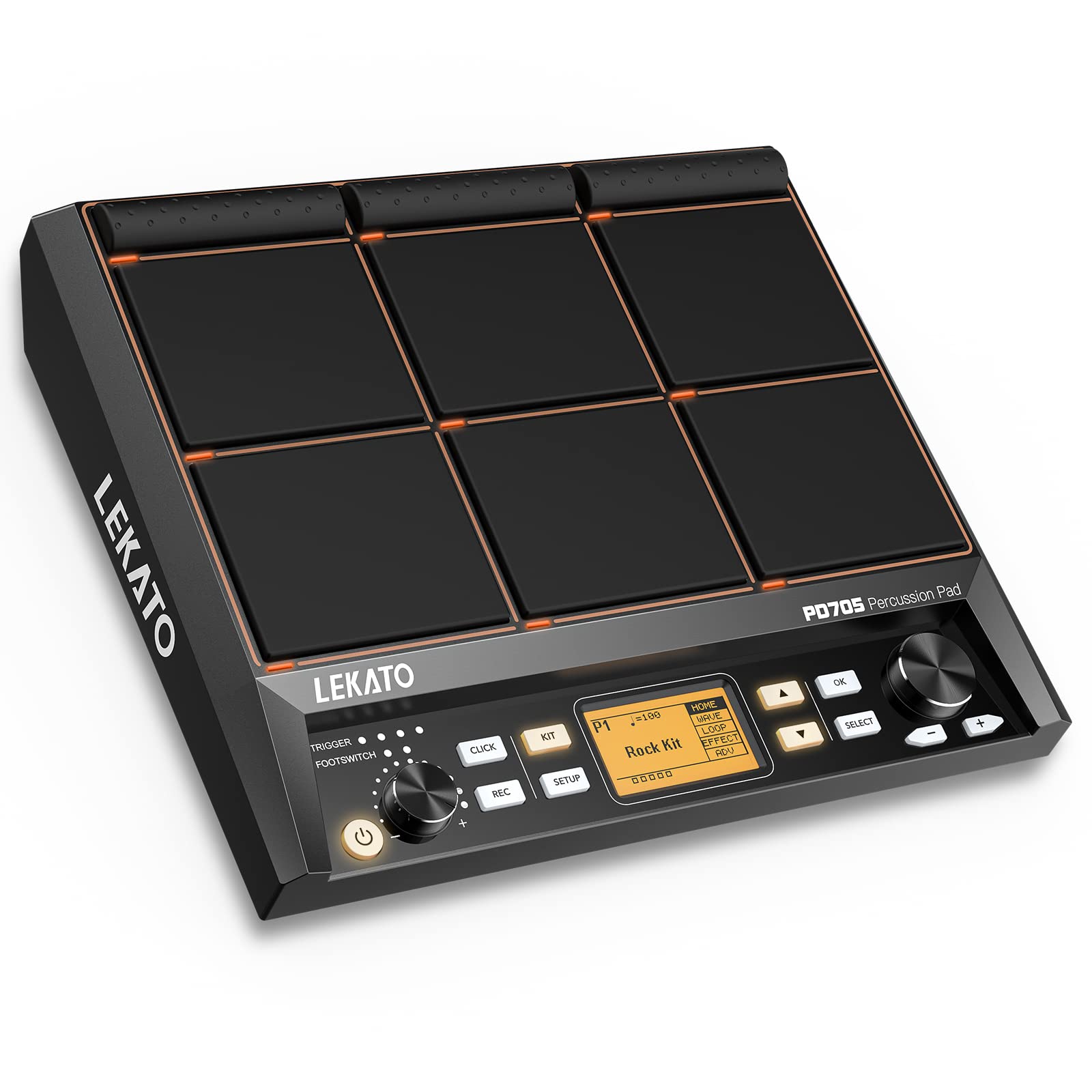 Drum Sample Pad, Lekato Electric Drum Set Pad With 9 Velocity Sensitive Drum Pad, Built In 30 Drum Kits, Percussion Pad Multipad