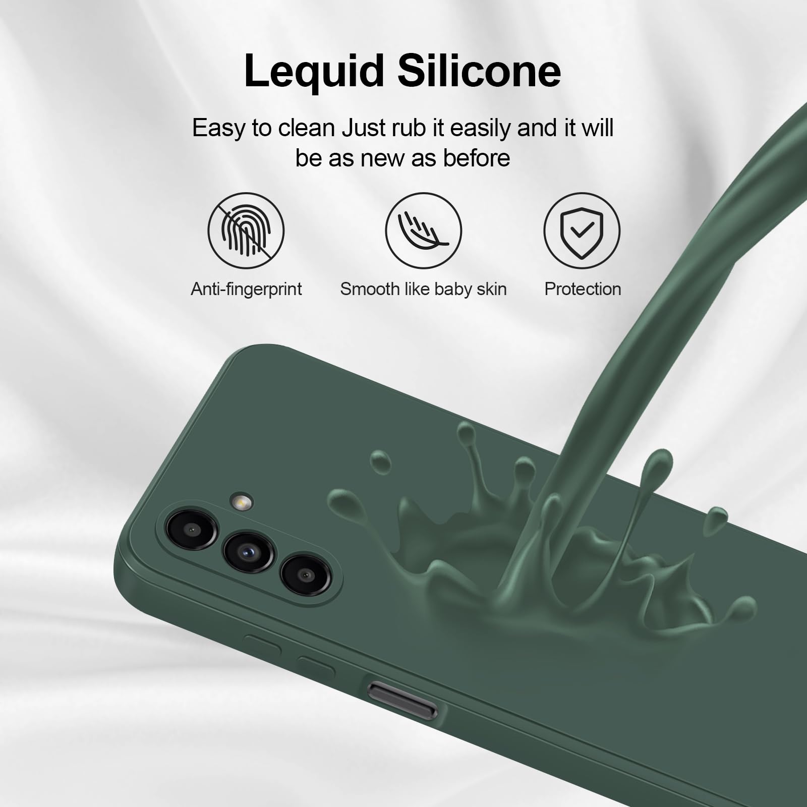 Giiyoon Silicone Case Compatible With Samsung Galaxy A13 5G/A04S, Full Body Silky Soft Touch Phone Case With Camera Protection,