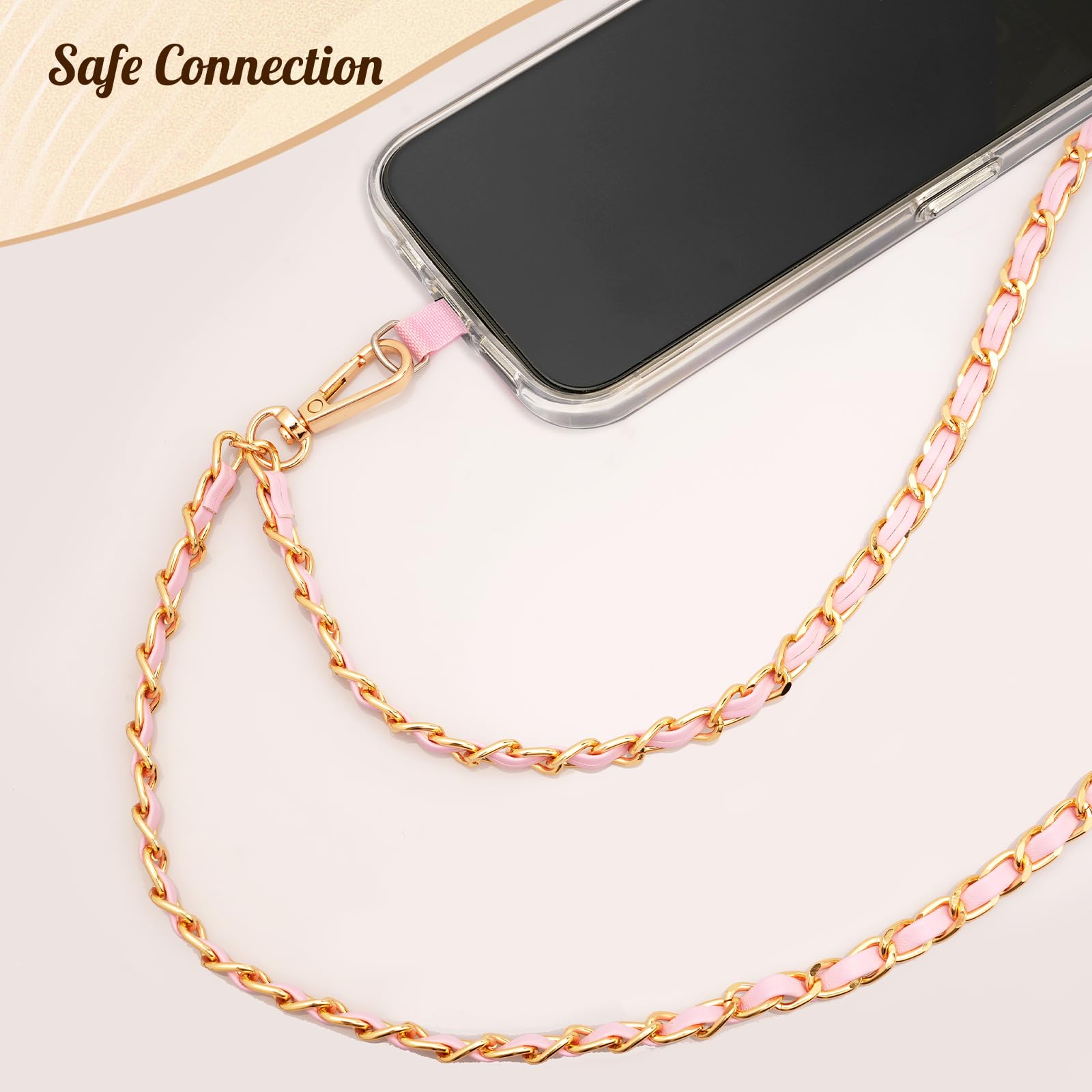 Timovo Universal Phone Lanyard, Metal Cell Phone Chain Anti-Theft Crossbody Strap For Iphone 16, 15 And Most Smartphones, Cell P