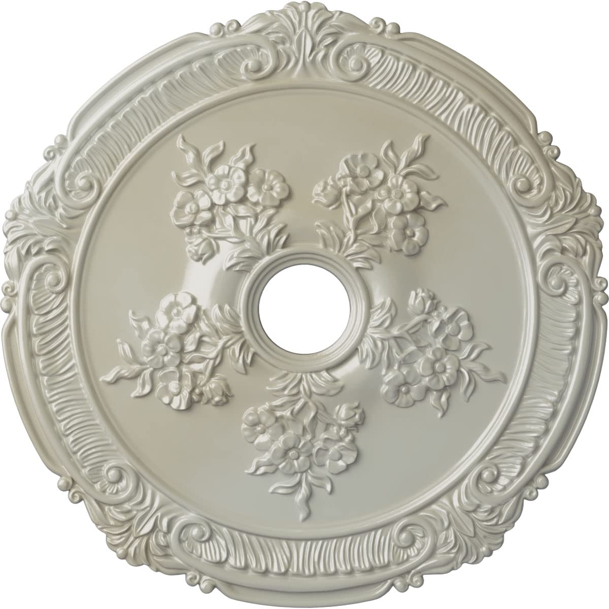 Ekena Millwork Cm26Atfbs Attica With Rose Ceiling Medallion, 26''Od X 3 3/4''Id X 1 1/2''P, Hand Painted Flash Blue