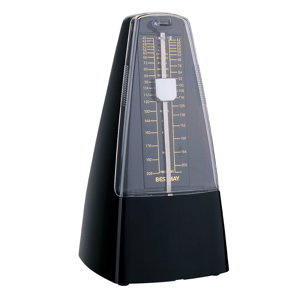 High Accuracy Mechanical Drumer Metronome With Audible Click And Bell Ring For Pianoist, Black