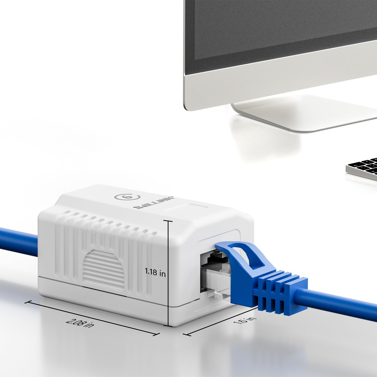 Iwillink Cat6 Ethernet Surface Mount Box, 1 Port Rj45 Keystone Jack Surface Mount Box, 5 Pack, White