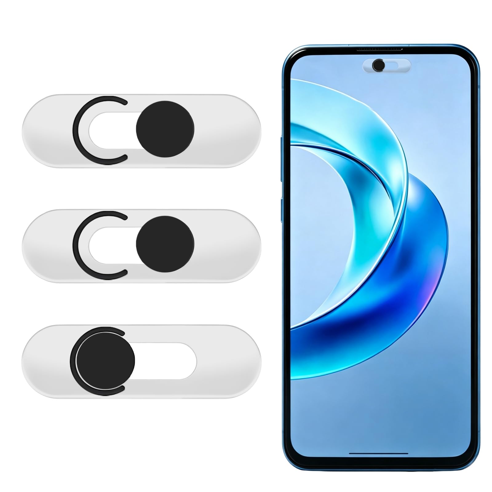 NAFJYR 3 Pcs Front Camera Cover for Phone Ipad, Webcam Blocker for Cell Front Camera Covers, Privacy Slider Protects Your Phone 