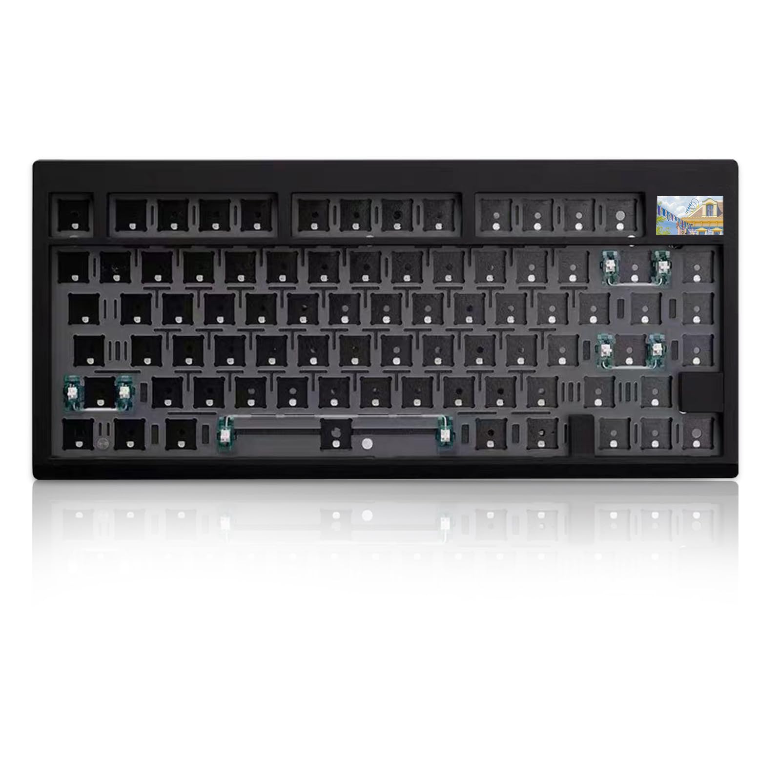 ZMX GMK81 75% Keyboard Kit,Hot Swap Bluetooth/2.4G Wireless/Type-C Tri-Mode RGB Mechanical Keyboard with TFT-LCD Screen PCB Gask