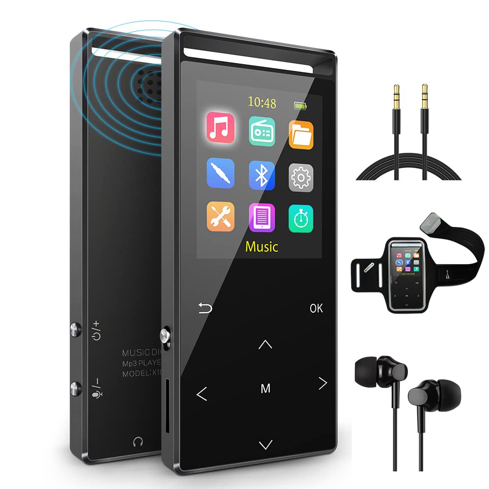 Mp3 Player 64Gb With Bluetooth Sport Armband,Fm,Hifi,Shuffle Play,Line In Rip Music,Voice Record,Multifunction,Metal Shell