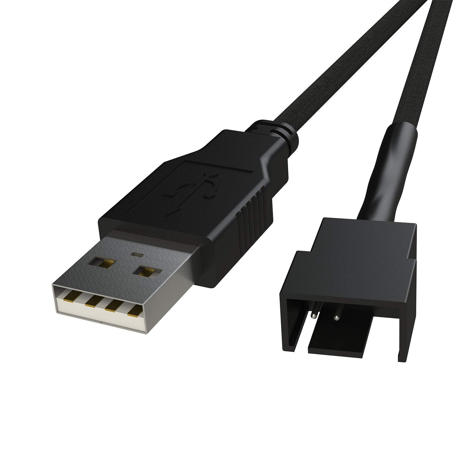 Linkup   Usb To 3/4 P Pwm 5V | Cpu/Case Fan Sleeved Power Cable Adapter | Usb 2.0, 3.0, 3.1